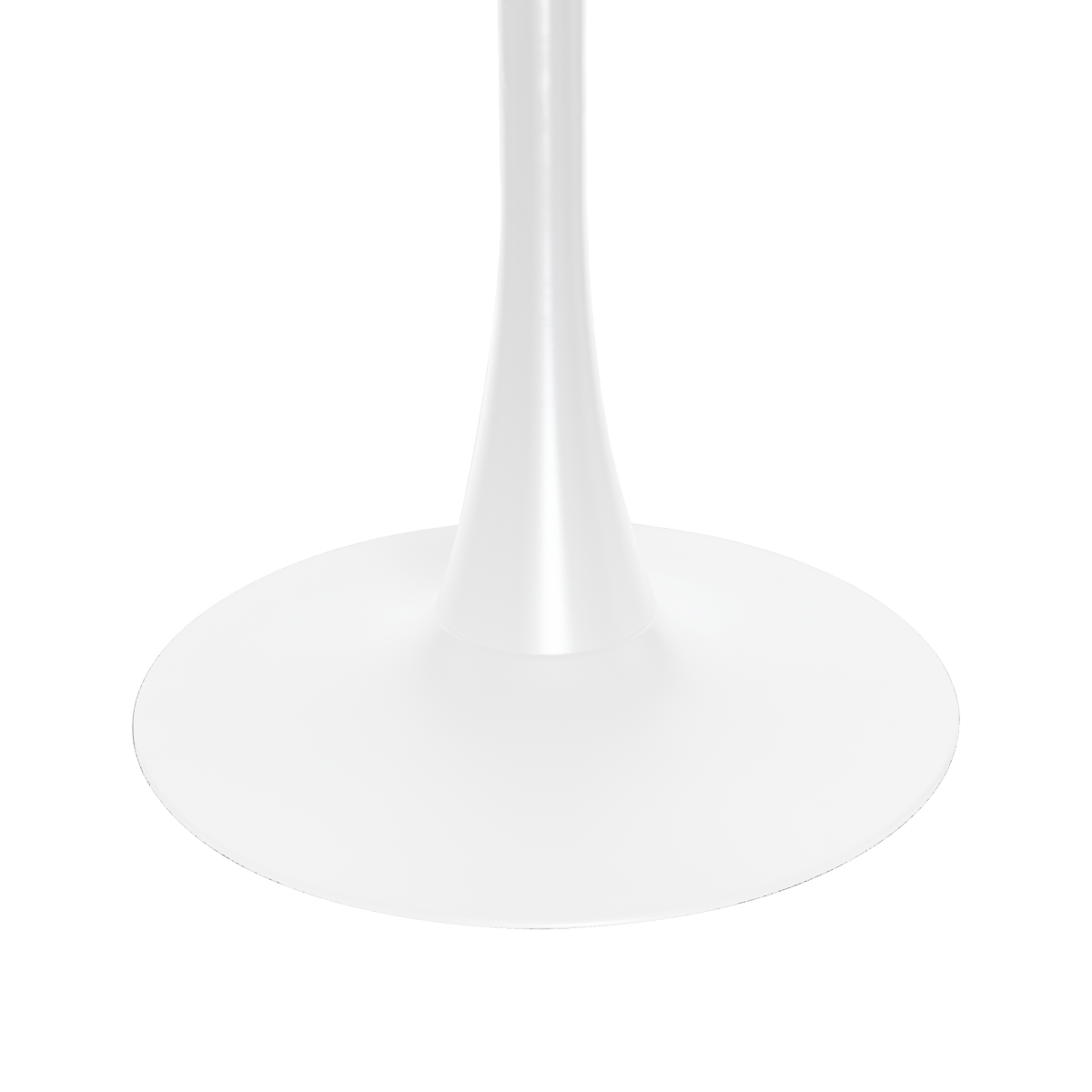 Leisuremod Dining Table Bristol Round Dining Table with MDF/Sintered Stone/Glass Wood Tabletop in White Steel