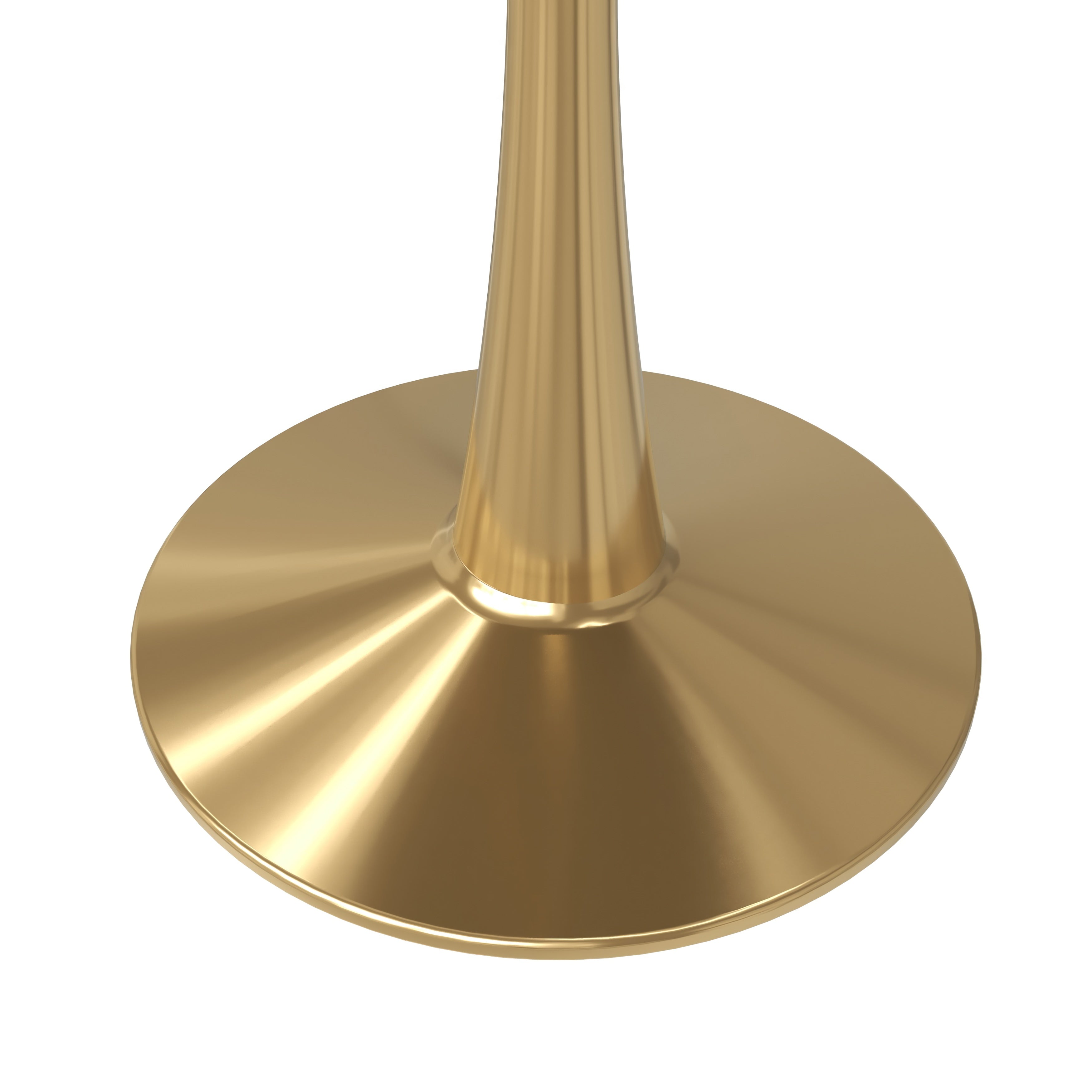 Leisuremod Dining Table Bristol Round Dining Table with MDF/Sintered Stone Tabletop in Gold Steel