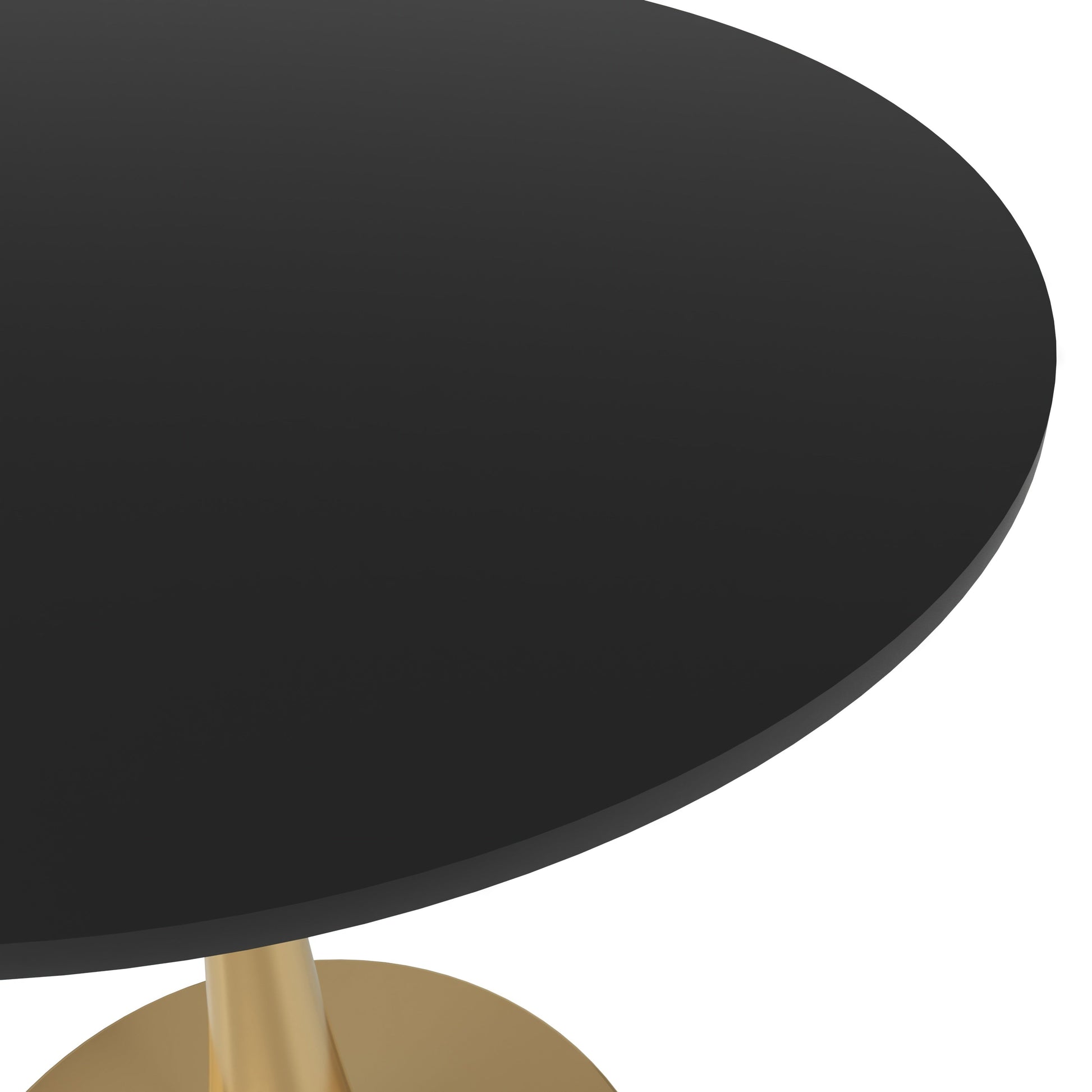 Leisuremod Dining Table Bristol Round Dining Table with MDF/Sintered Stone Tabletop in Gold Steel