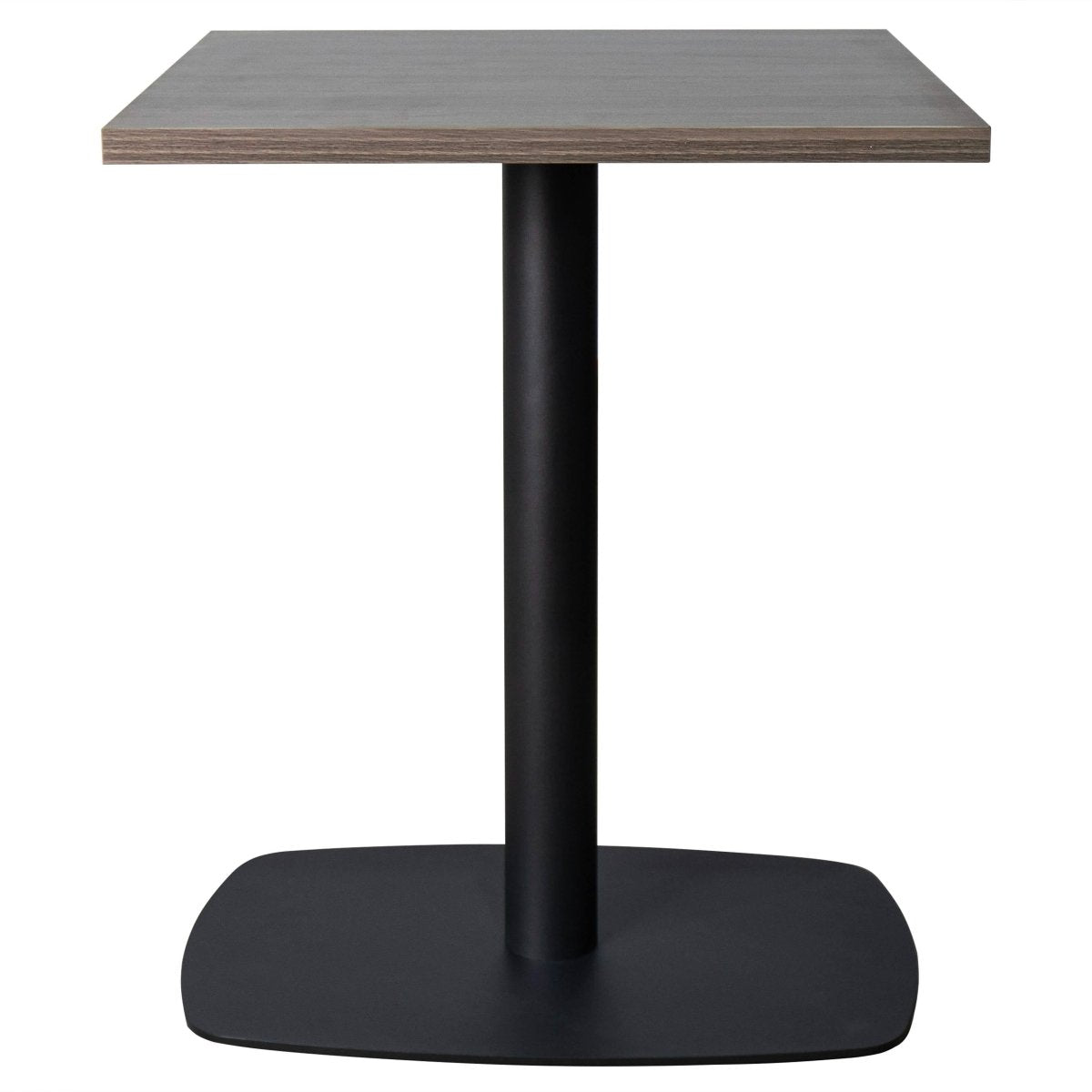 Leisuremod Dining Table Dark Brown Vail Collection Dining Table Black Rectangle Base With 24" Square MDF Top