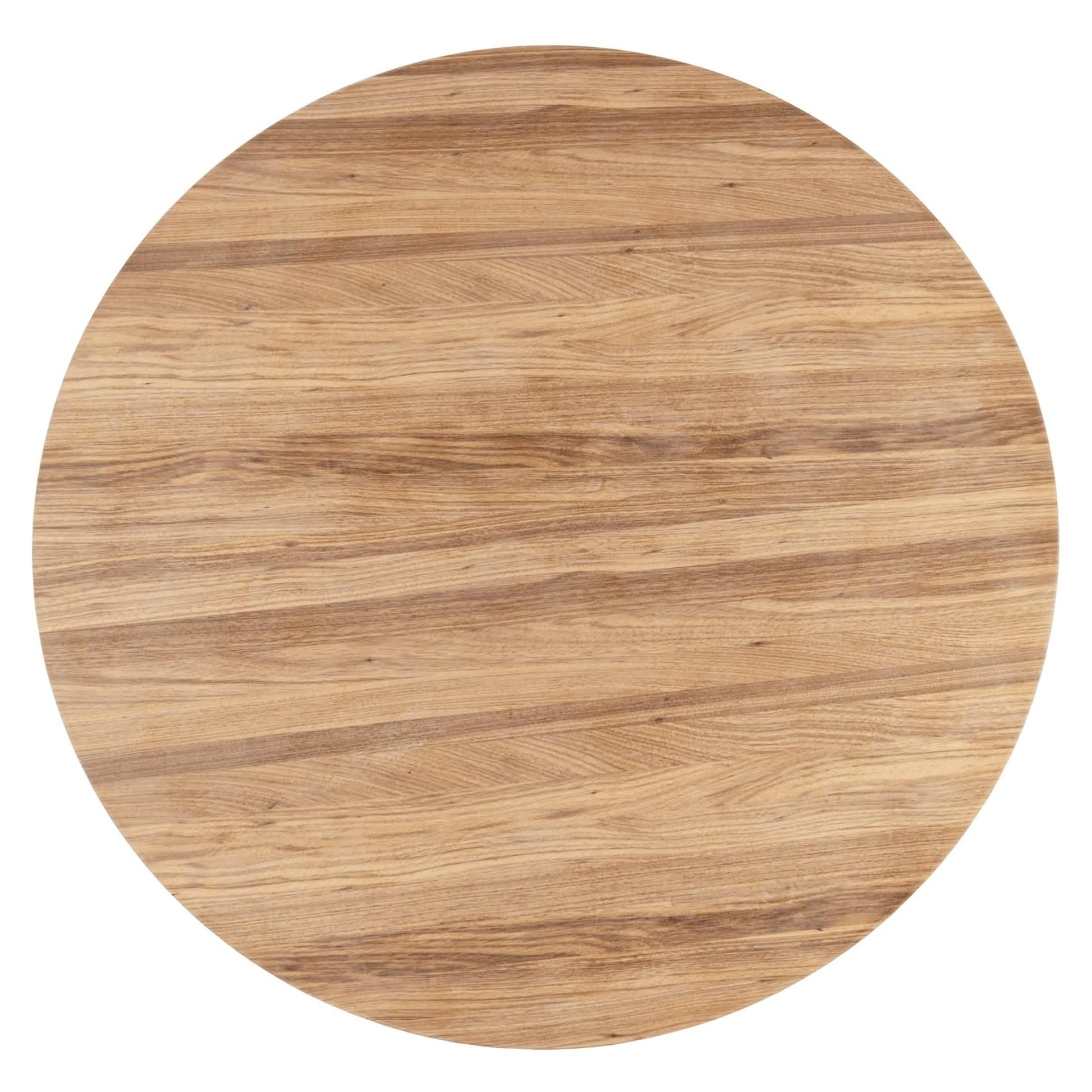 Fynix 47” Round Dining Table with Ash Wood Veneer Top and Pedestal Base Natural Wood Dining Table Leisuremod