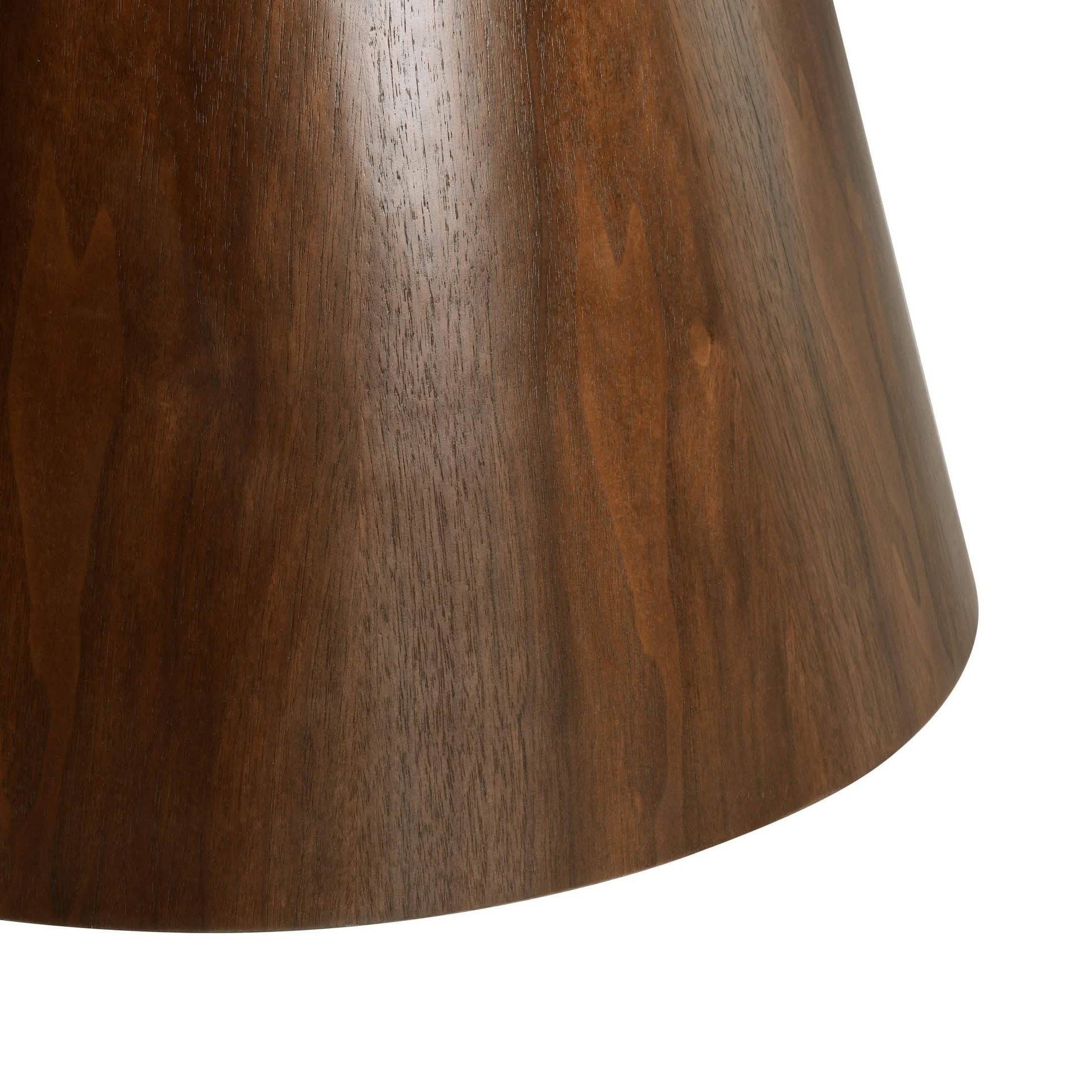 Fynix 47” Round Dining Table with Ash Wood Veneer Top and Pedestal Base Walnut Dining Table Leisuremod