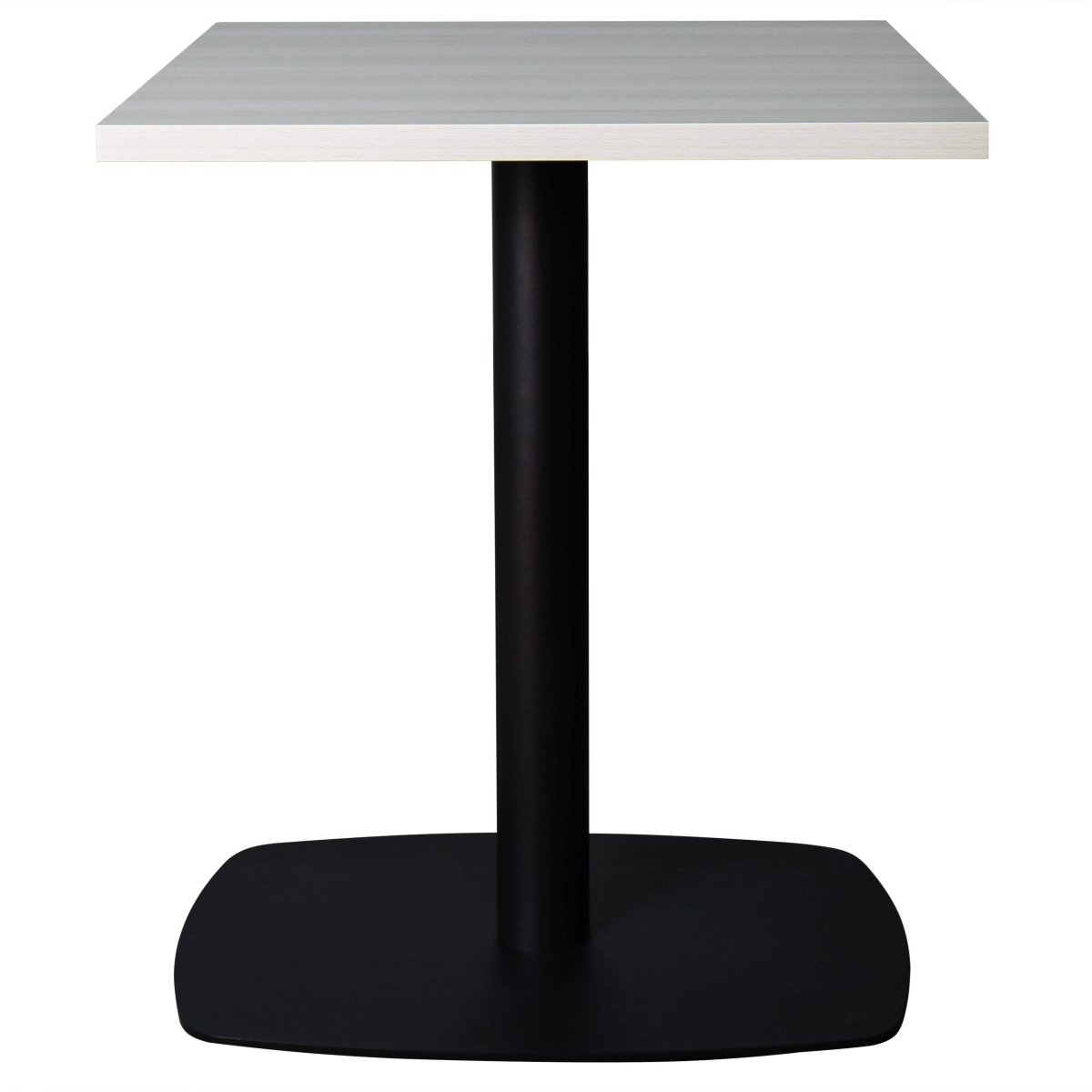 Leisuremod Dining Table Light Wood Brown Vail Collection Dining Table Black Rectangle Base With 24" Square MDF Top