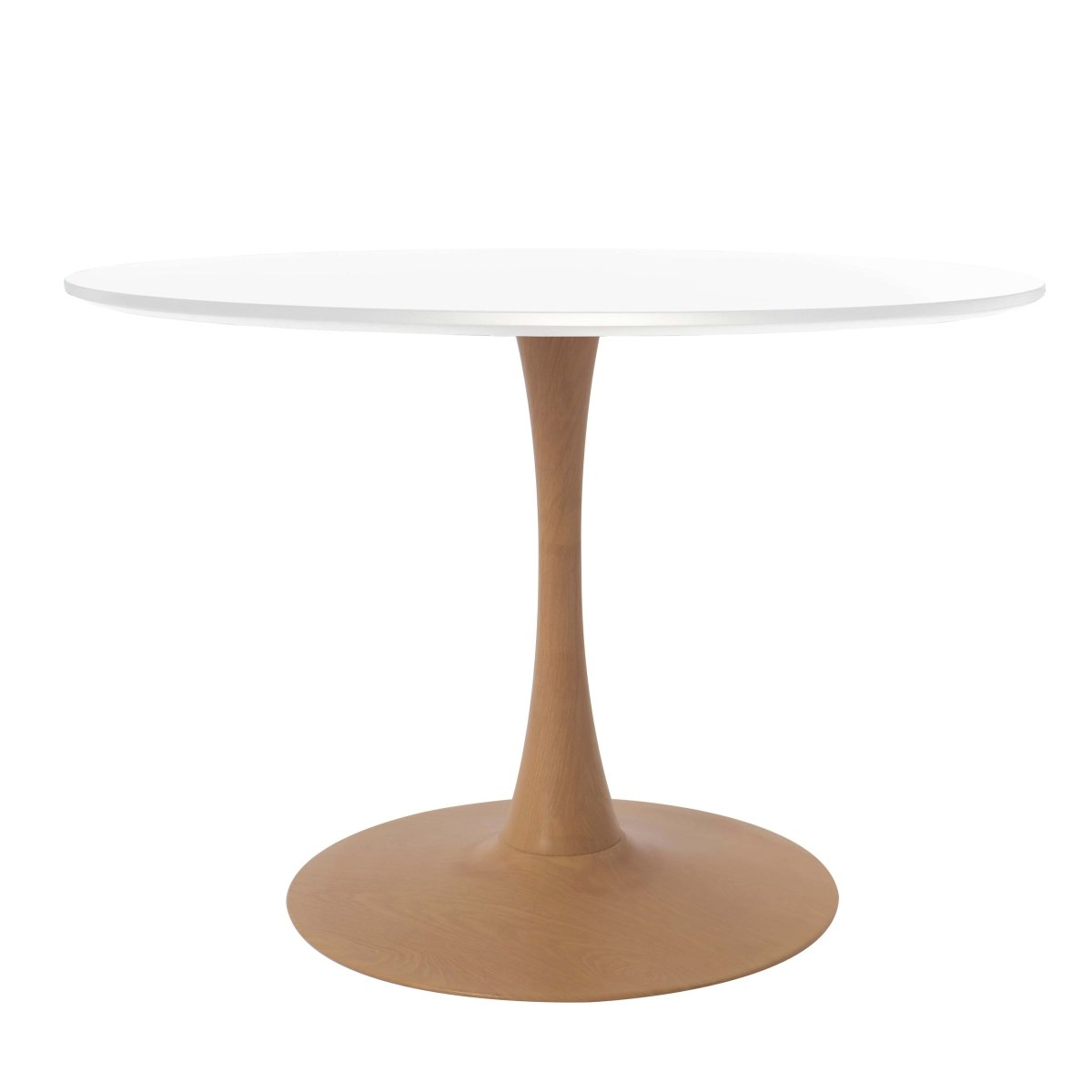 Leisuremod Dining Table Natural / 35" / White Bristol 27"/31"/35"/40" Round Dining Table Wood Transfer Cherry/Natural/Walnut Base with Sintered Stone Table Top