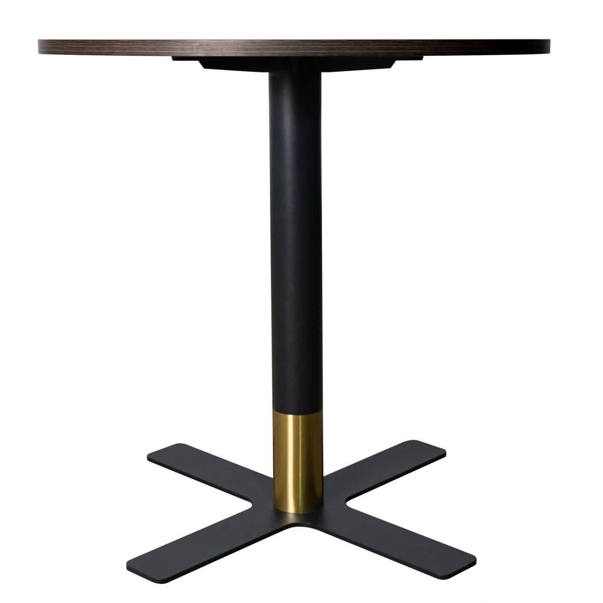 Leisuremod Dining Table Vail Collection Dining Table Black/Gold X Base With 27"/36" Round Black MDF Top