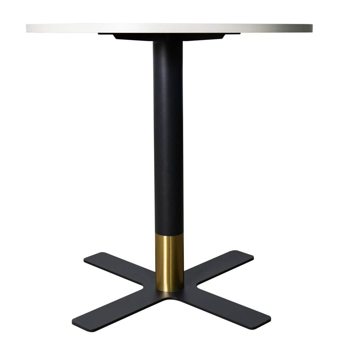 Leisuremod Dining Table Vail Collection Dining Table Black/Gold X Base With 27"/36" Round Black MDF Top