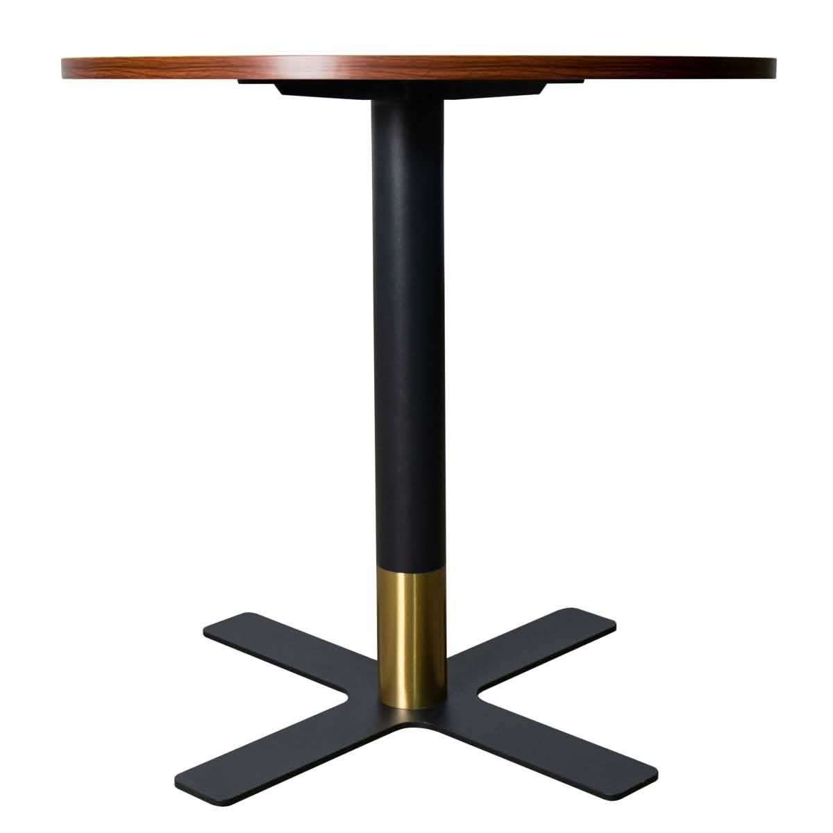 Leisuremod Dining Table Vail Collection Dining Table Black/Gold X Base With 27"/36" Round Black MDF Top