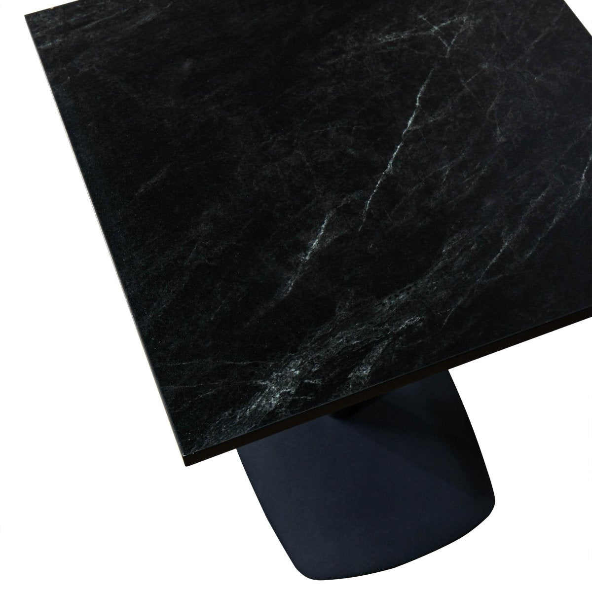 Leisuremod Dining Table Vail Collection Dining Table Black Rectangle Base With 24" Square MDF Top