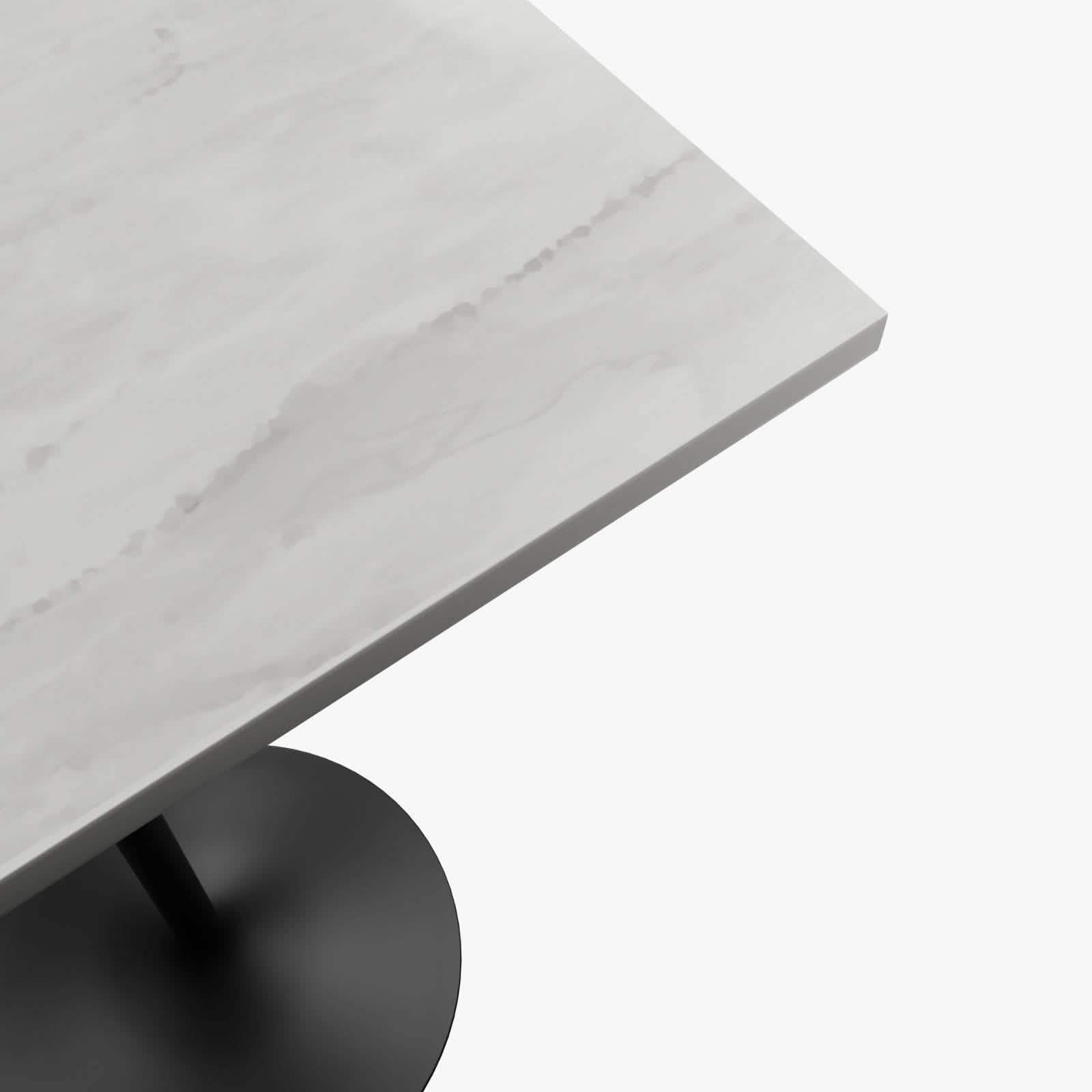 Verve Bar Height Dining Table with Square Resin Top and Black/Gold/White Stainless Steel Base 27 Inches Wide Black Dining Table Leisuremod