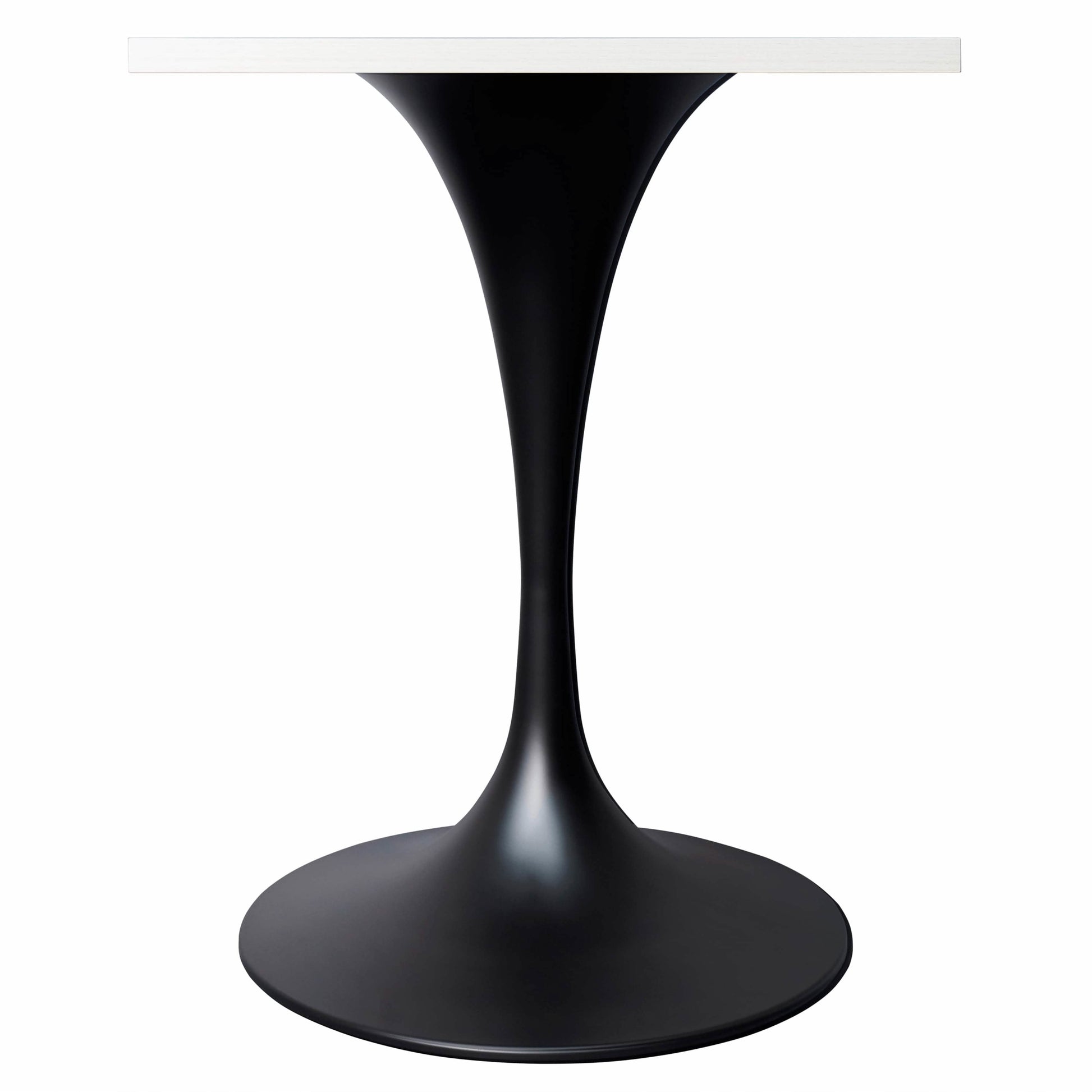 Leisuremod Dining Table Verve Collection 24"Square Dining Table, Black/White/Brushed Gold Base with MDF Top