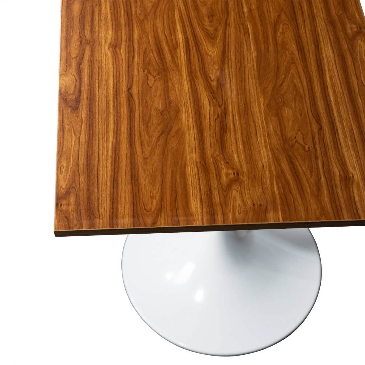 Leisuremod Dining Table Verve Collection 24"Square Dining Table, Black/White/Brushed Gold Base with MDF Top
