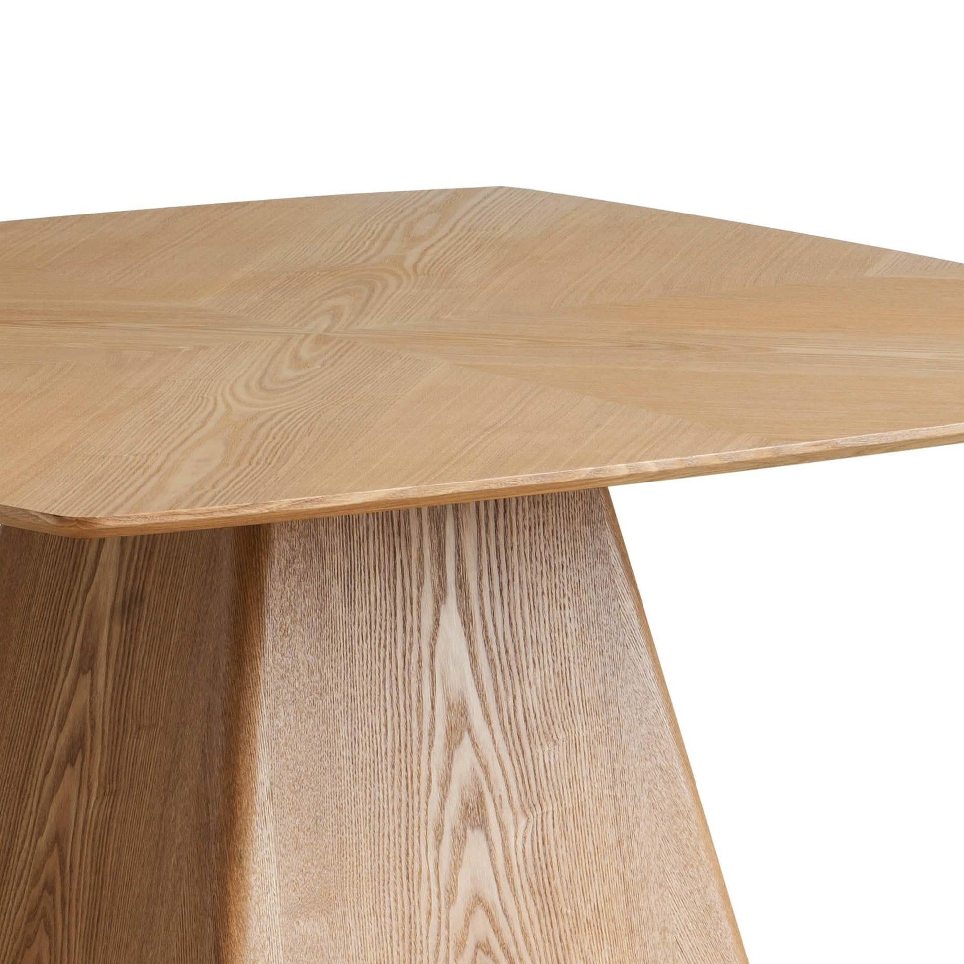 Zephyr 47" Square Dining Table with Sintered Stone/Ash Wood Tabletop and Iron Base Ash Wood Top - Natural Wood Dining Table Leisuremod