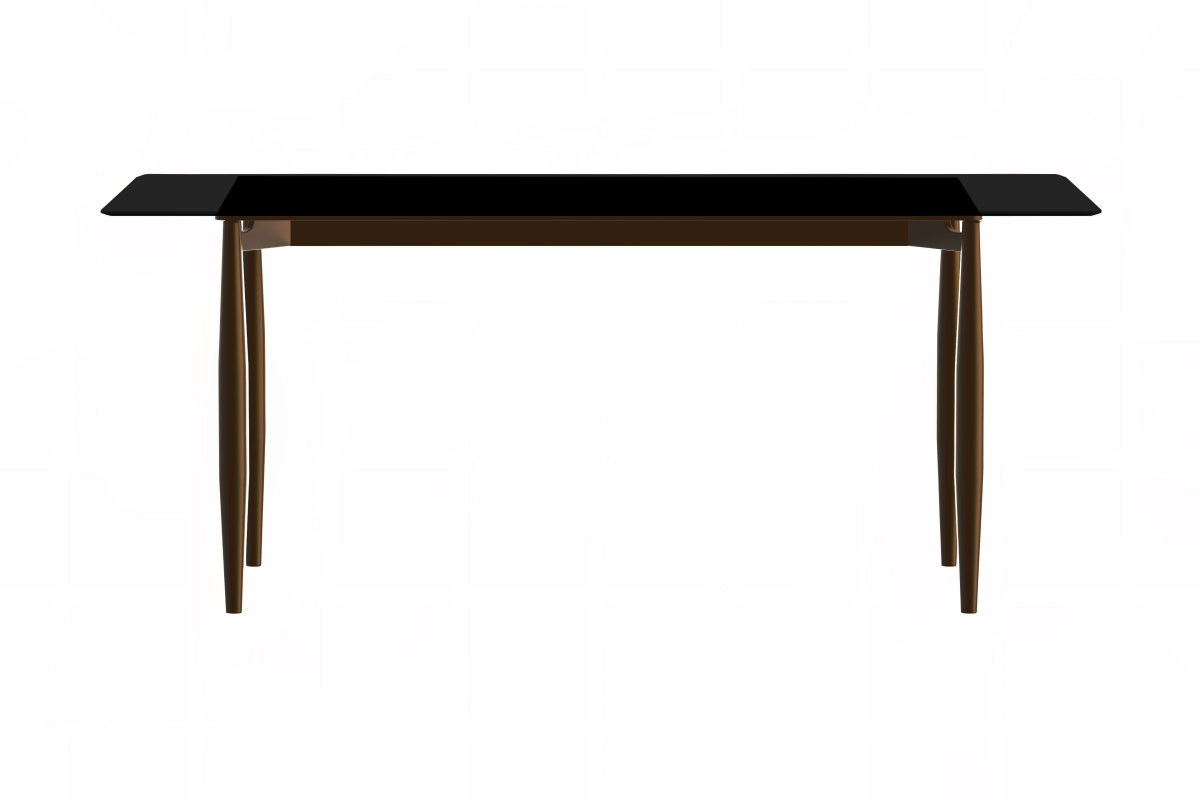 Leisuremod Dining Table Zinti Rectangular Dining Table with Glass/Sintered Stone Tabletop and Steel Base