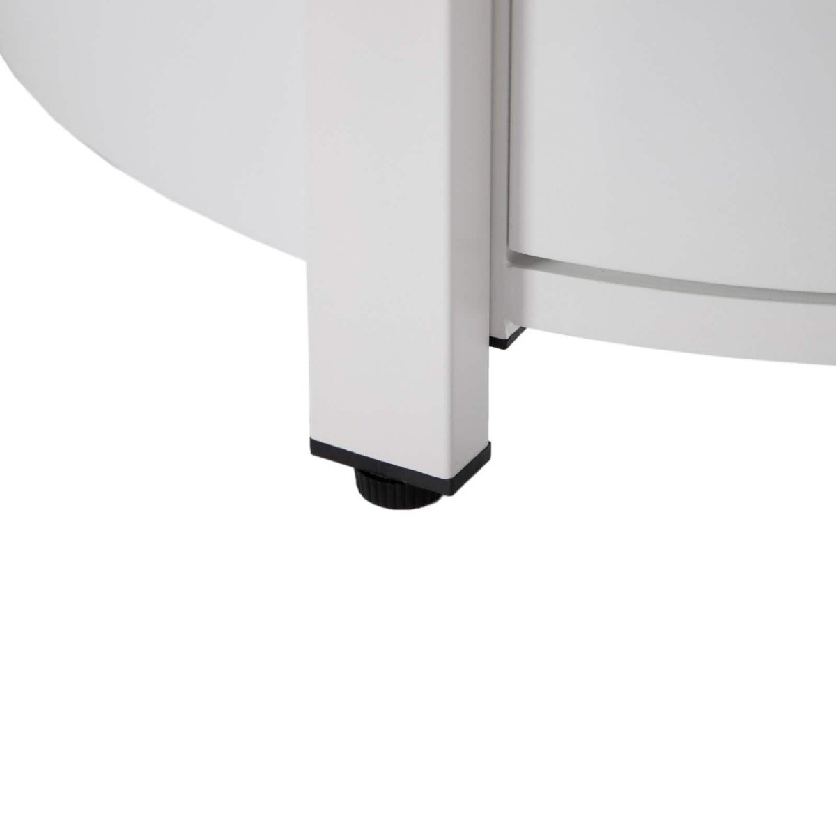 Walbrooke Modern Round Tank Holder Table with Tempered Glass Top and Powder Coated Aluminum Slats/Non Slats Design Non Slats White Fire Pits Leisuremod