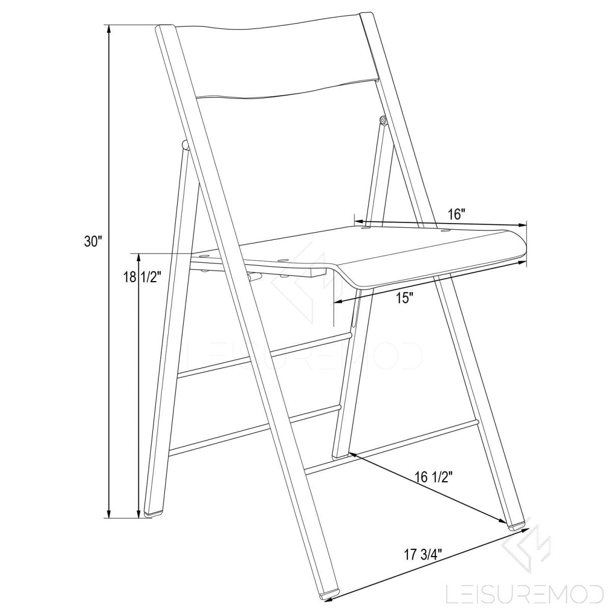 Menno Modern Acrylic Folding Chair Red Leisuremod