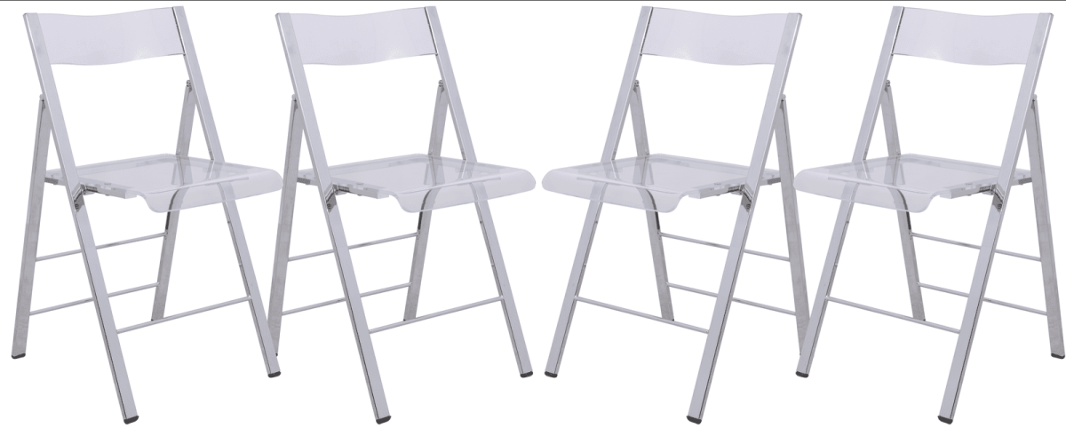 Menno Modern Acrylic Folding Chair Leisuremod