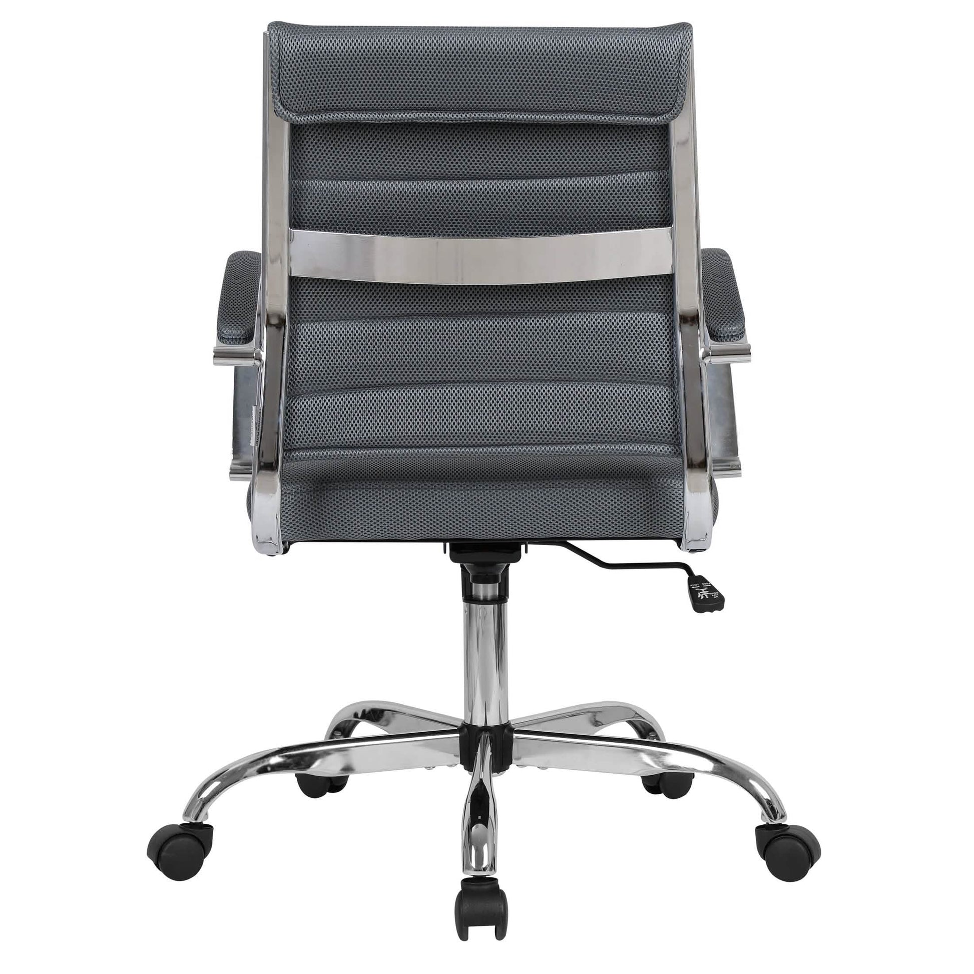 Benmar Mid-Back Mesh Adjustable Office Conference Chair Grey Office Chair Leisuremod