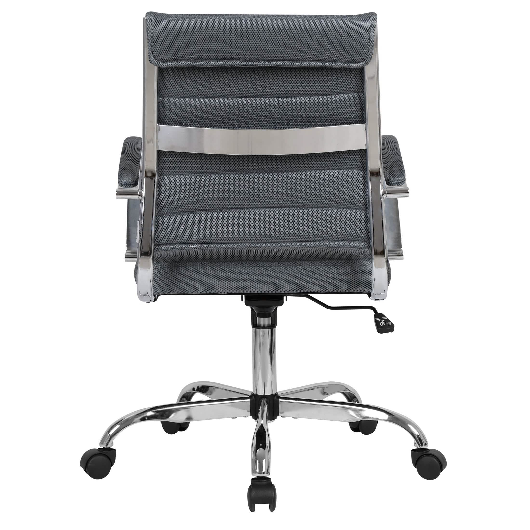 Benmar Mid-Back Mesh Adjustable Office Conference Chair Grey Office Chair Leisuremod