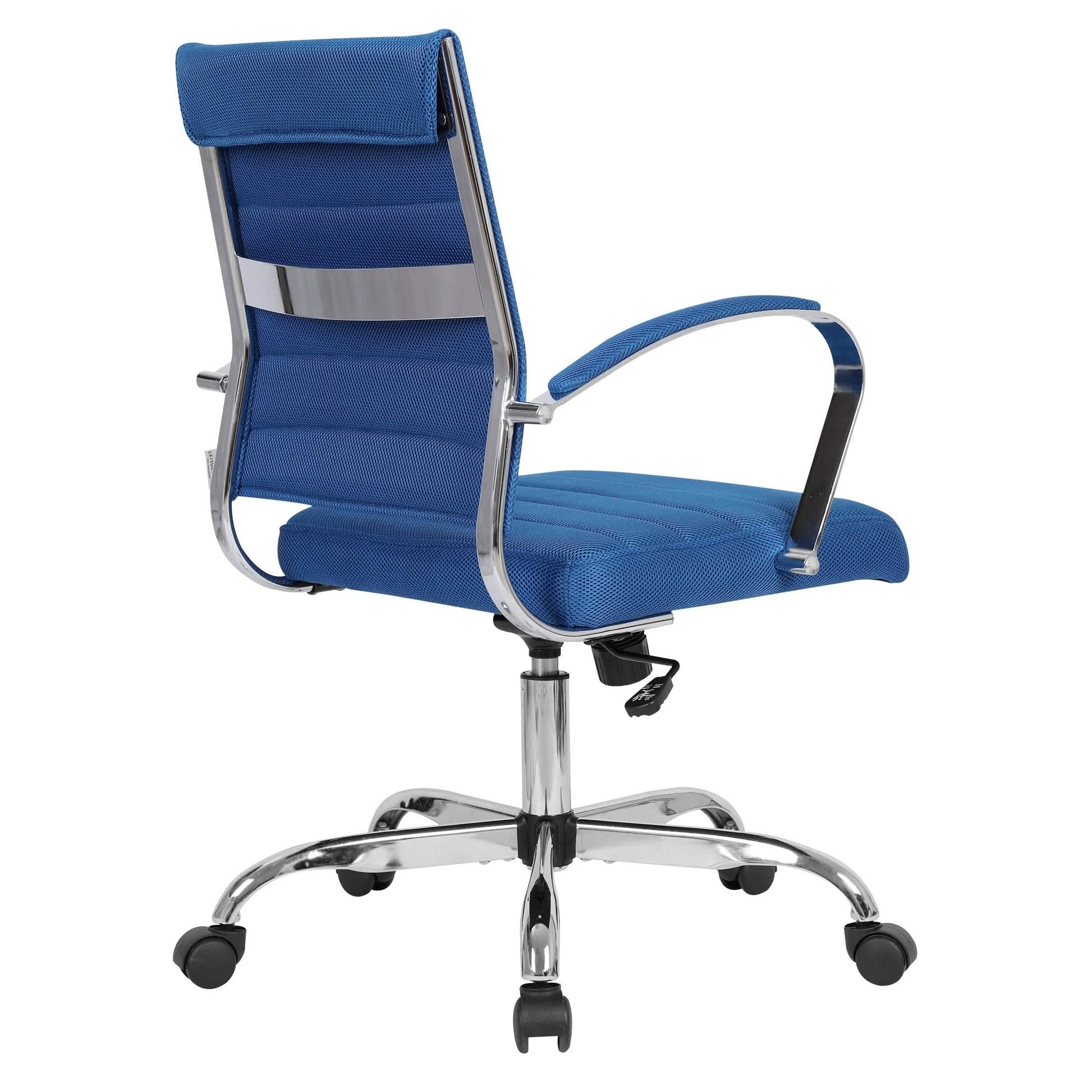 Benmar Mid-Back Mesh Adjustable Office Conference Chair Navy Blue Office Chair Leisuremod