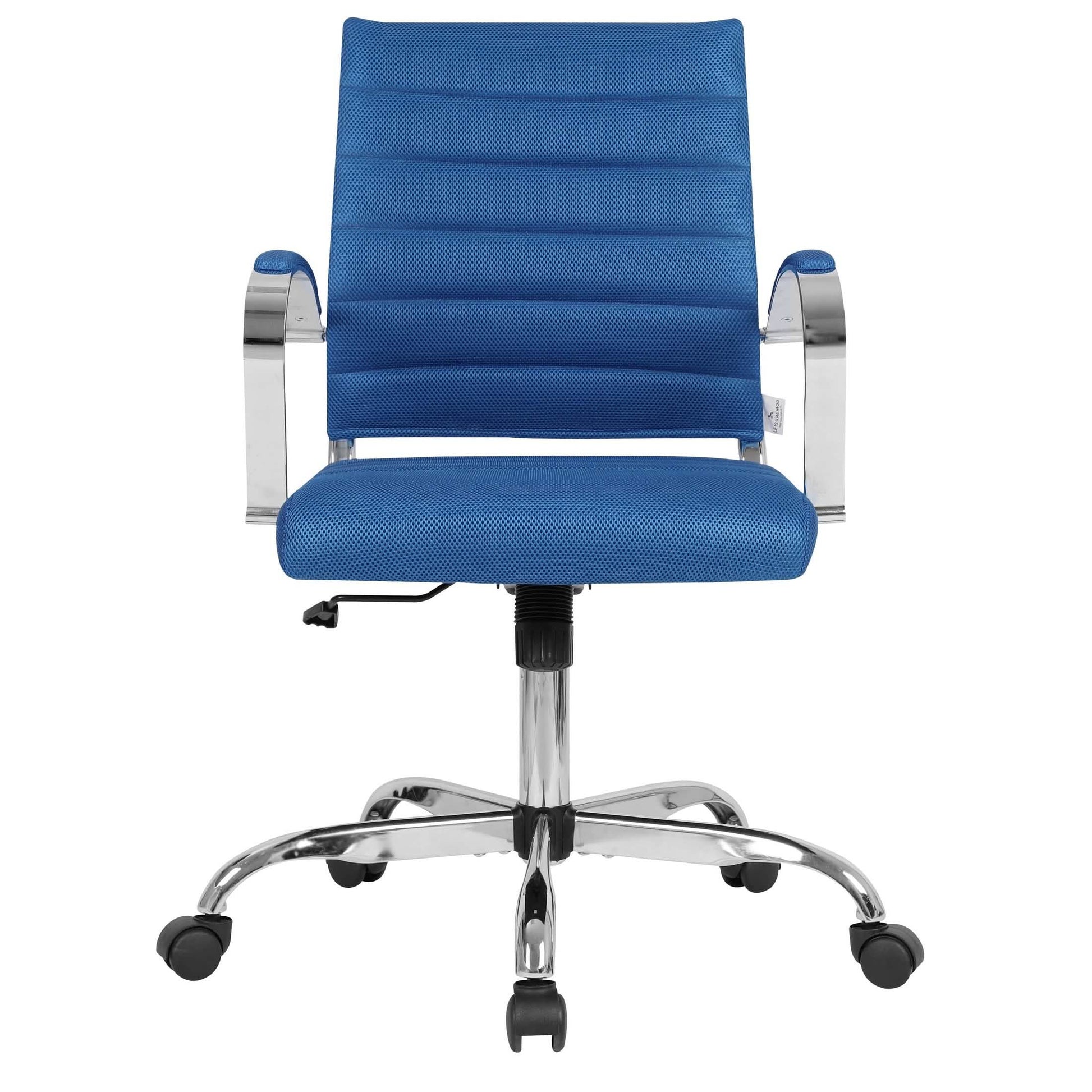 Benmar Mid-Back Mesh Adjustable Office Conference Chair Navy Blue Office Chair Leisuremod