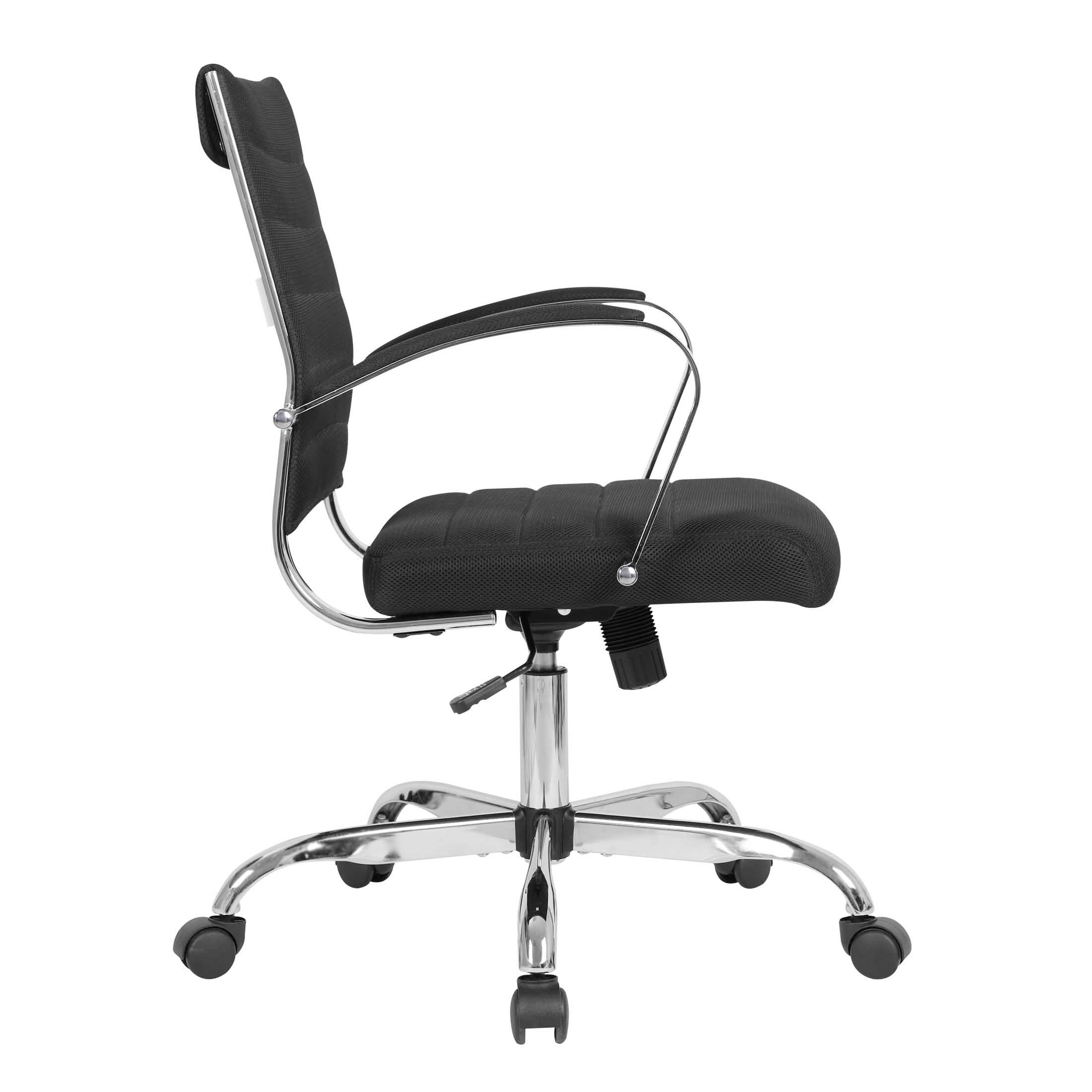 Benmar Mid-Back Mesh Adjustable Office Conference Chair Black Office Chair Leisuremod