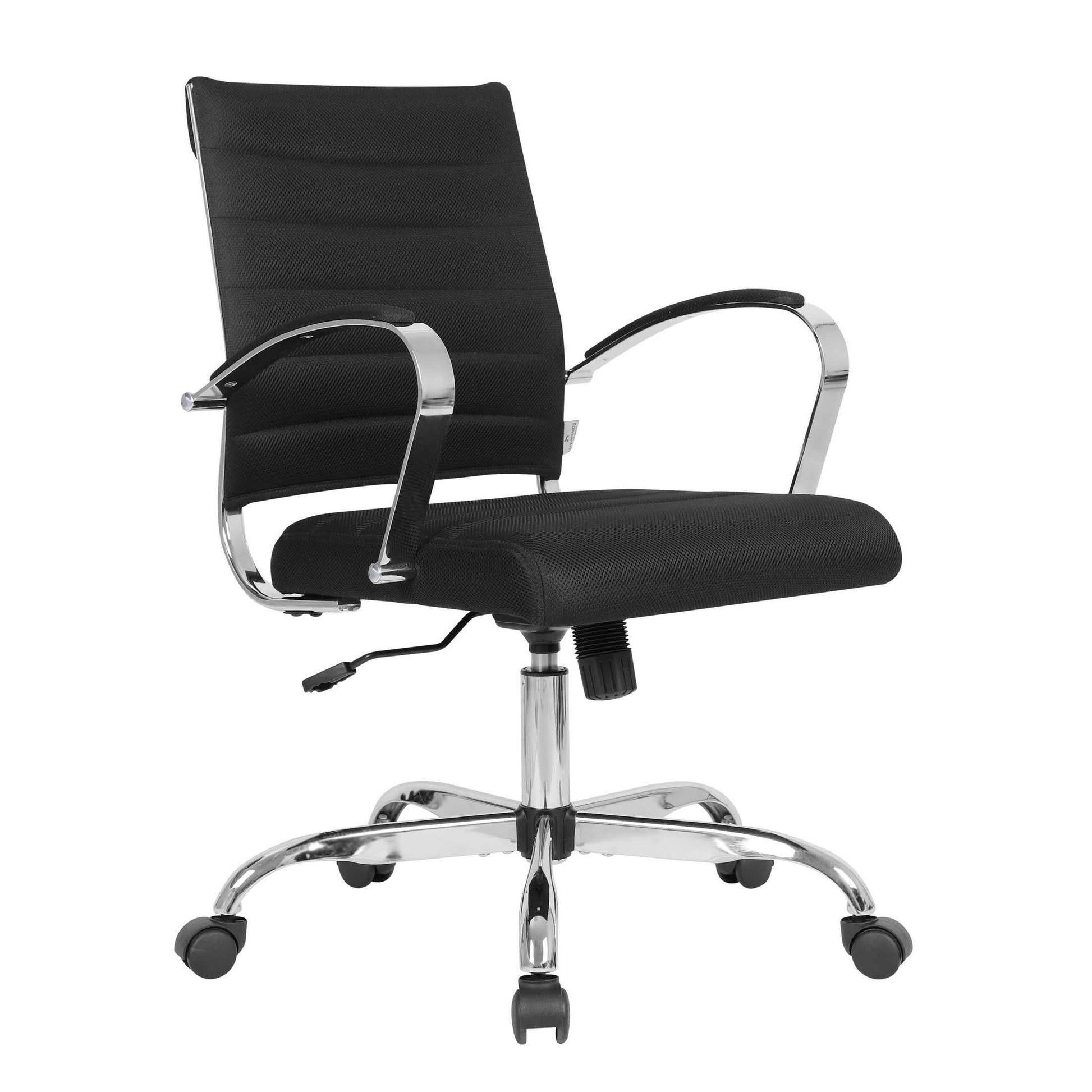 Benmar Mid-Back Mesh Adjustable Office Conference Chair Black Office Chair Leisuremod