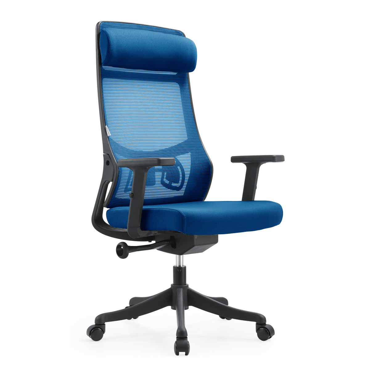 Dale Adjustable Upholstered Office Chair with Mesh Back Blue Office Chair Leisuremod