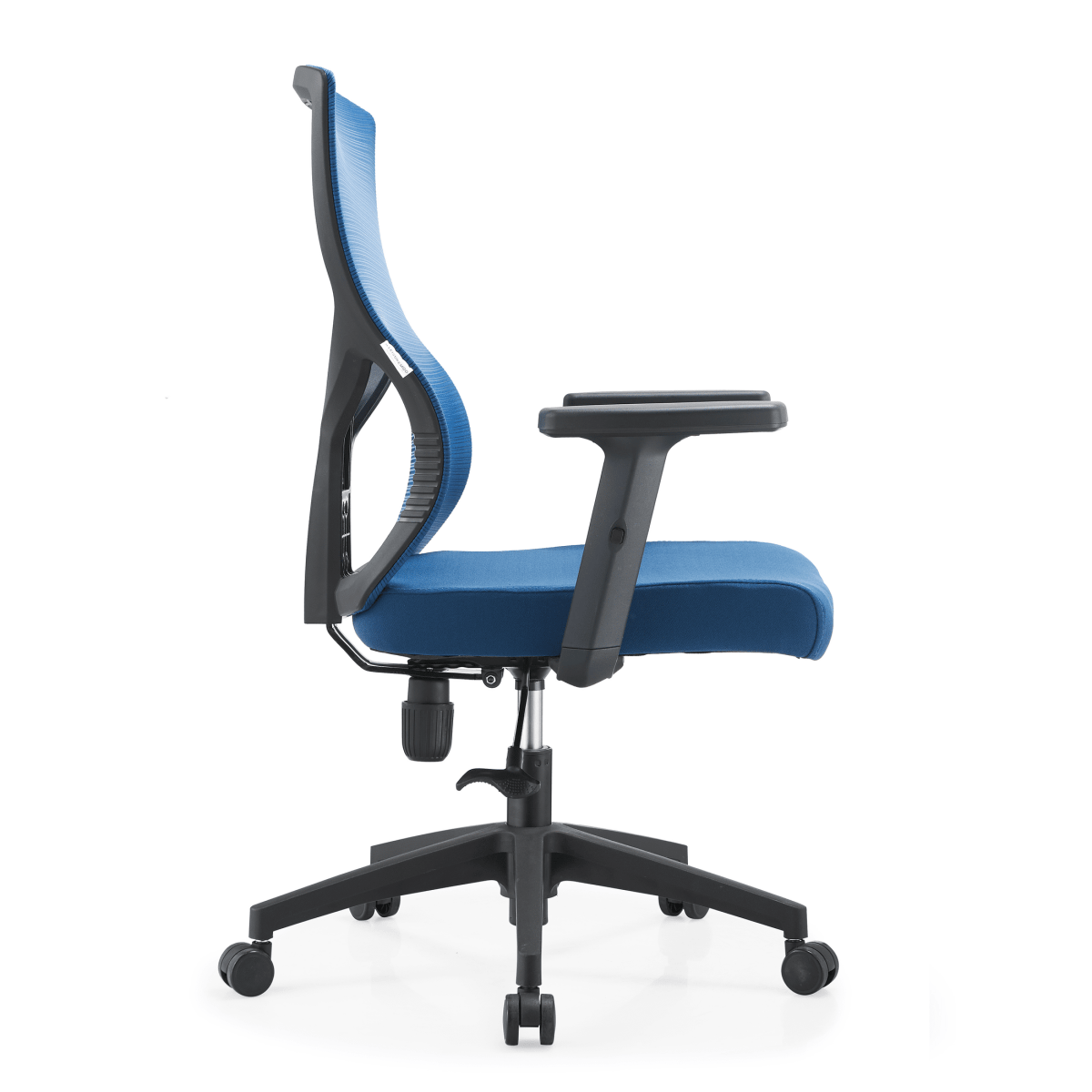 Dale Adjustable Upholstered Office Chair with Mesh Back Blue Office Chair Leisuremod