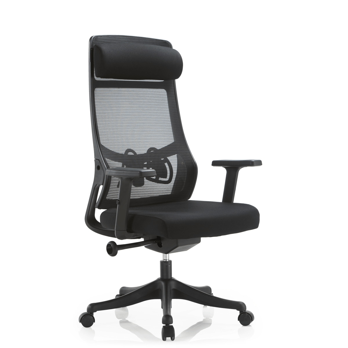 Dale Adjustable Upholstered Office Chair with Mesh Back Black Office Chair Leisuremod