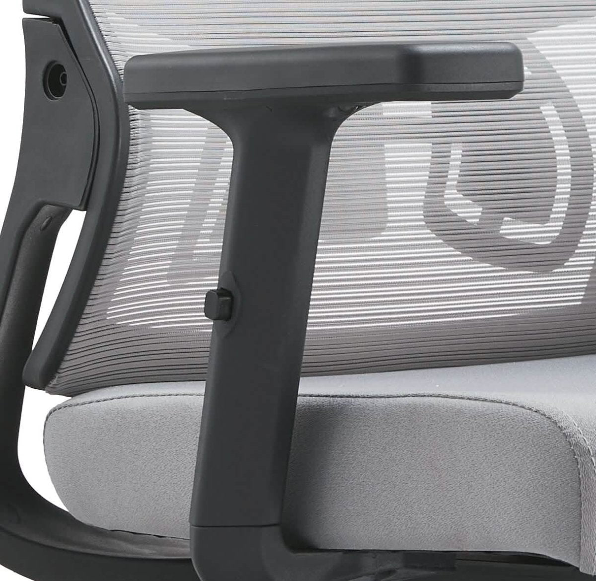 Dale Adjustable Upholstered Office Chair with Mesh Back Light Grey Office Chair Leisuremod