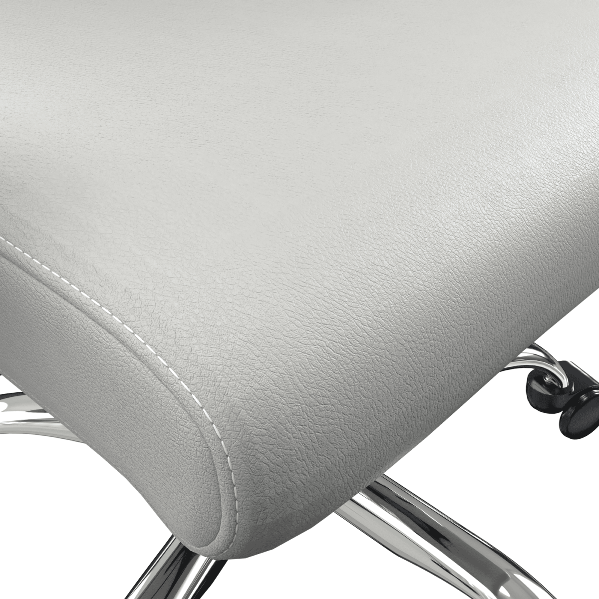 Leisuremod Office Chair Evander Modern Swivel Office Chair in Faux Leather with Adjustable Height and Silver Frame