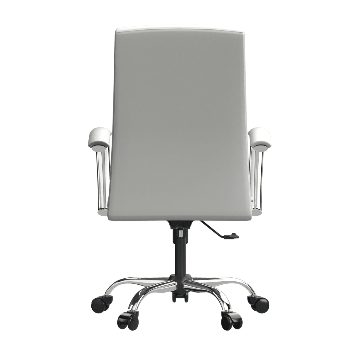 Leisuremod Office Chair Evander Modern Swivel Office Chair in Faux Leather with Adjustable Height and Silver Frame