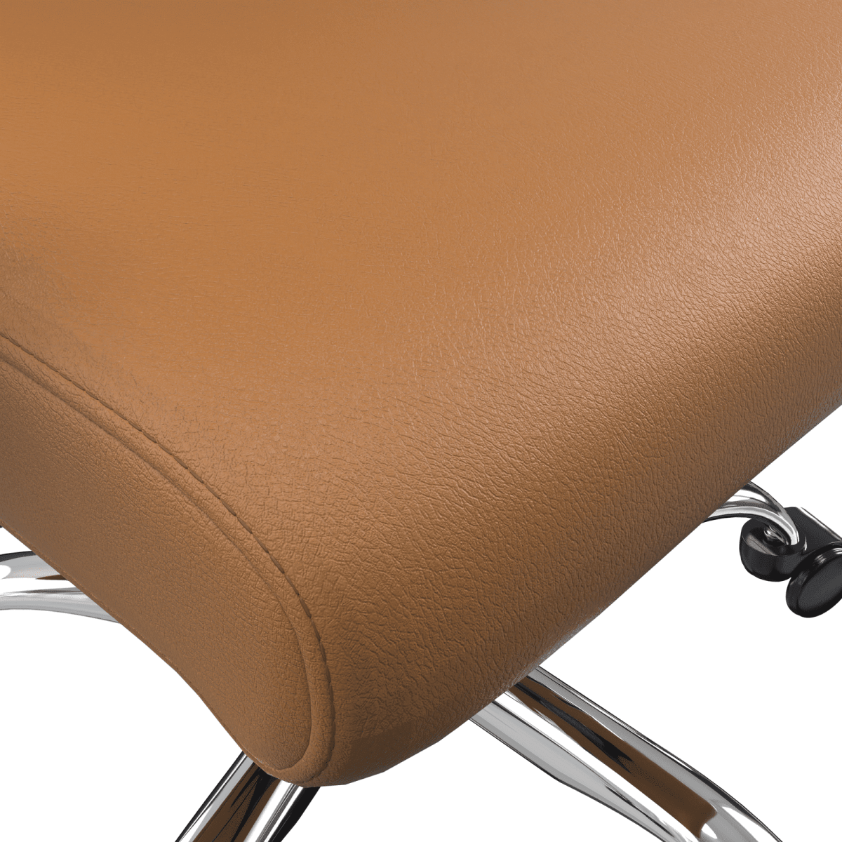 Leisuremod Office Chair Evander Modern Swivel Office Chair in Faux Leather with Adjustable Height and Silver Frame