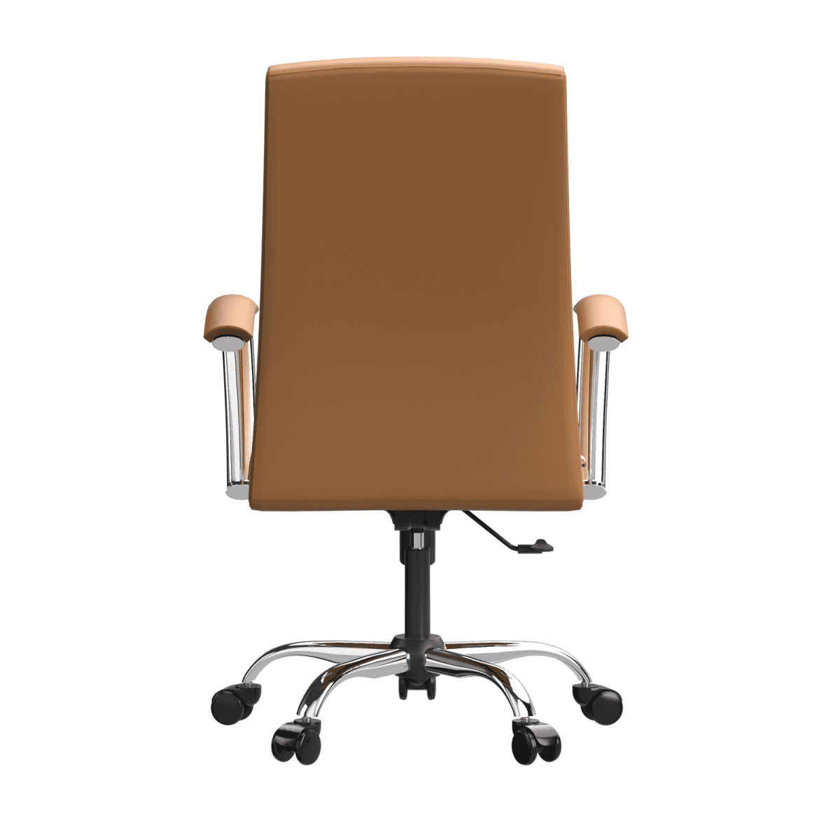 Leisuremod Office Chair Evander Modern Swivel Office Chair in Faux Leather with Adjustable Height and Silver Frame