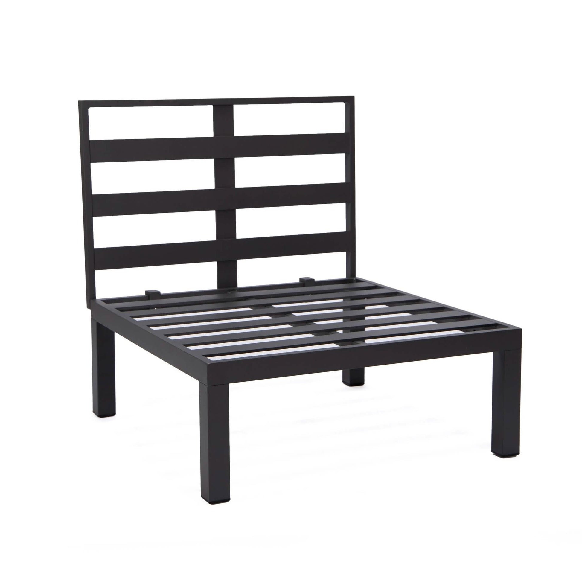 Hamilton 4-Piece Patio Chair Upholstered in Polyester and Powder Coated Aluminum Frame Black Patio Chair Set Leisuremod