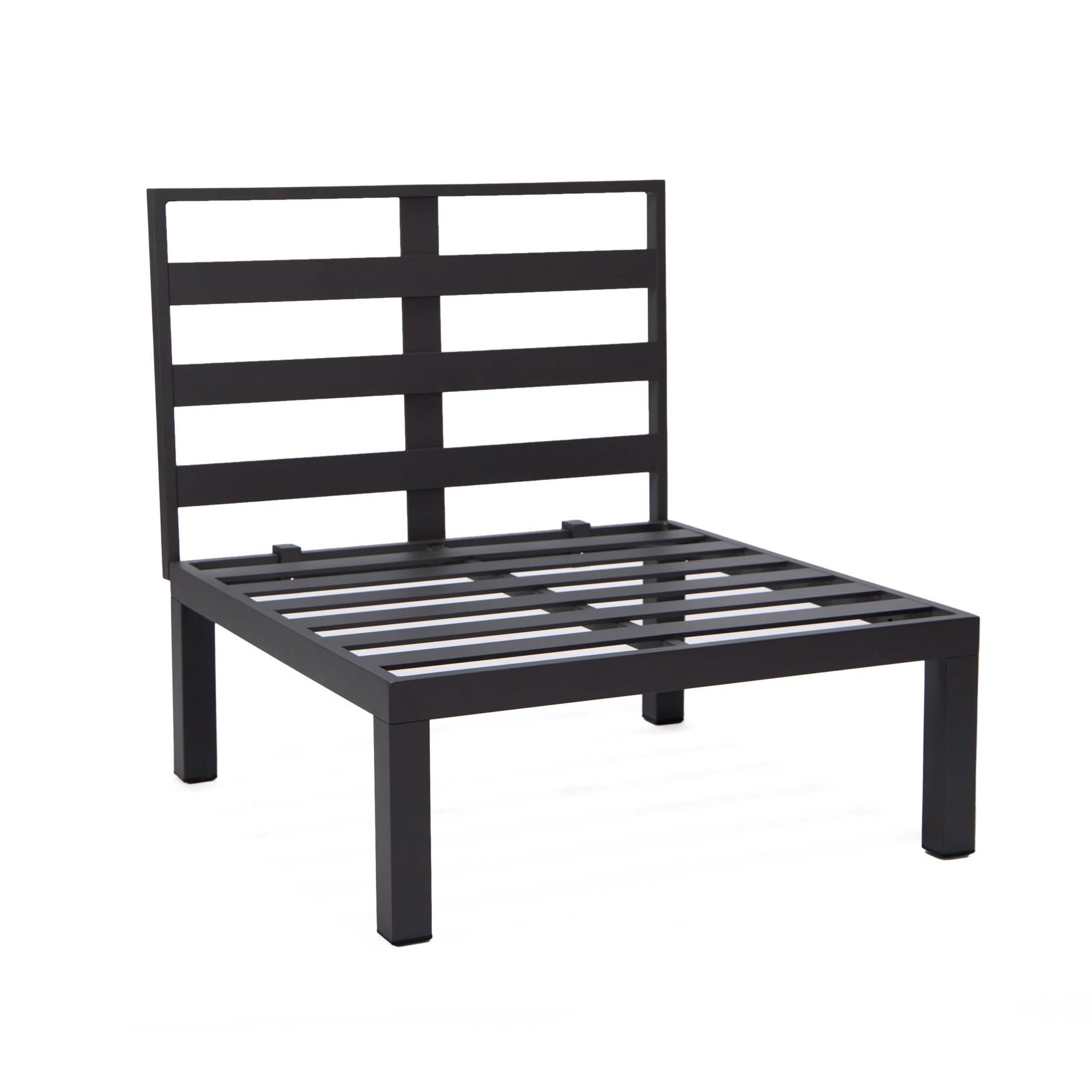 Hamilton 4-Piece Patio Chair Upholstered in Polyester and Powder Coated Aluminum Frame Black Patio Chair Set Leisuremod