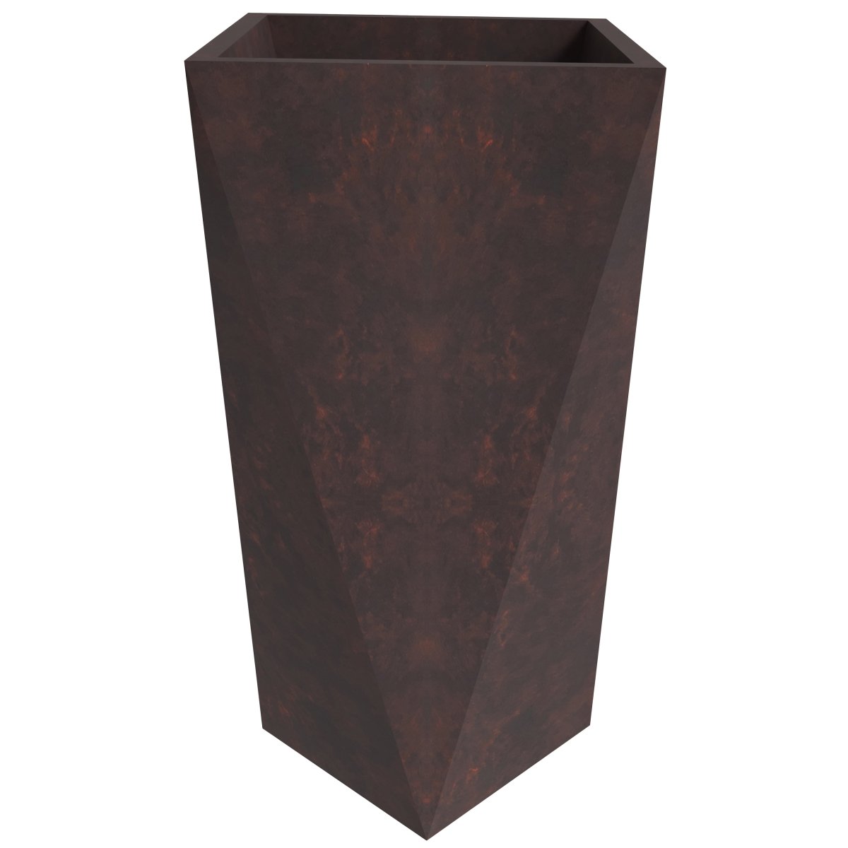 Leisuremod Planter Aloe Tapered Square Fiberstone And MGO Clay Planter For Indoor And Outdoor