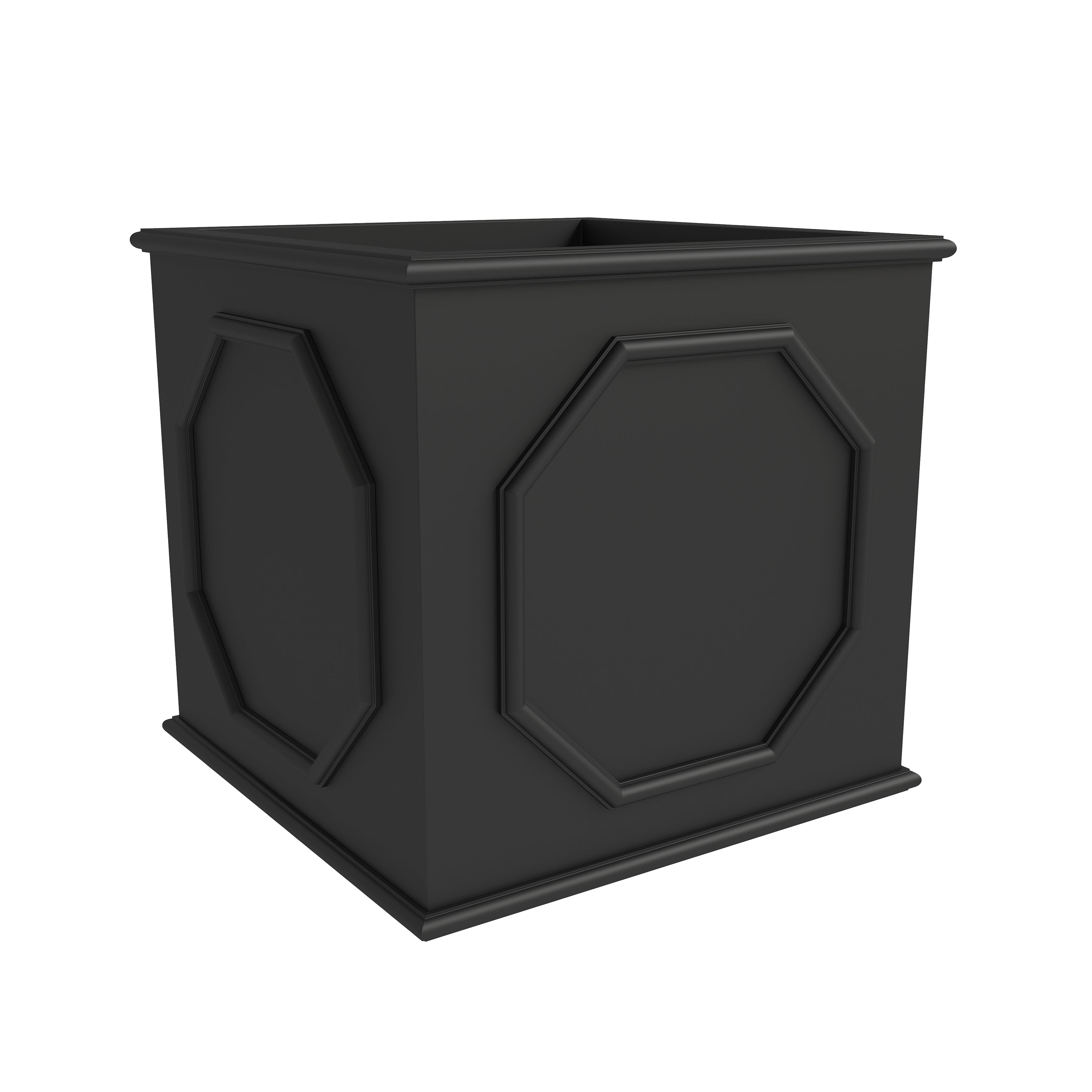 Leisuremod Planter Black / 22 Inch Sprout Modern Square Fiberstone and MGO Clay Planter for Indoor and Outdoor