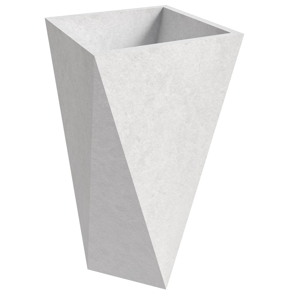 Leisuremod Planter White / 24 Inch Aloe Tapered Square Fiberstone And MGO Clay Planter For Indoor And Outdoor