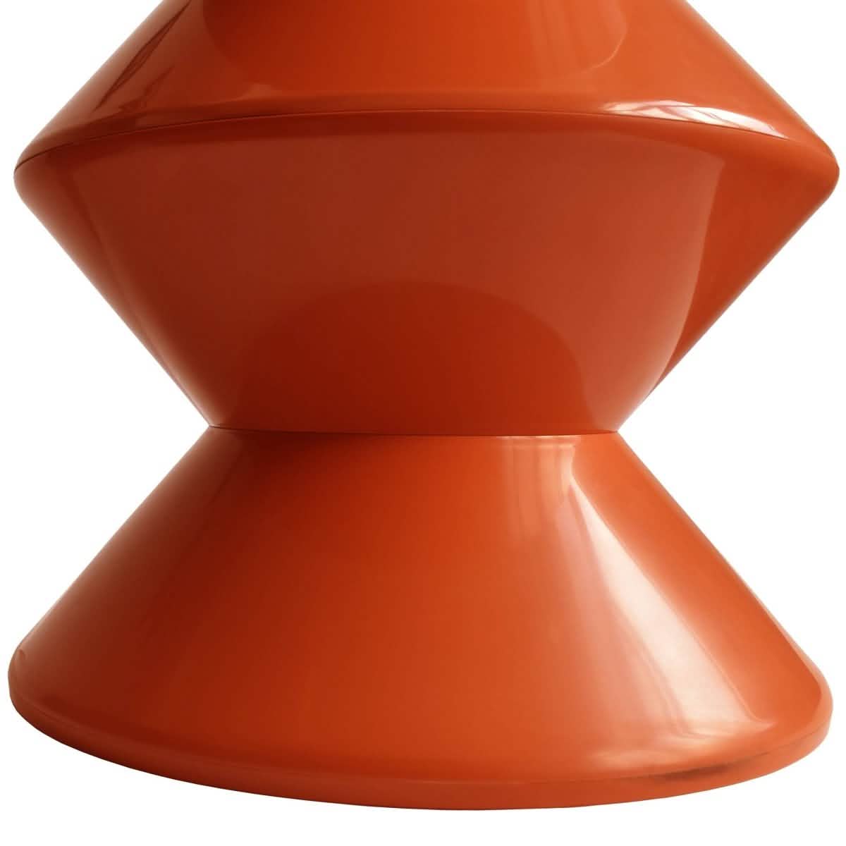 Aura Round Side Table in ABS Plastic With Contemporary Double-Hourglass Design Brown Side Table Leisuremod