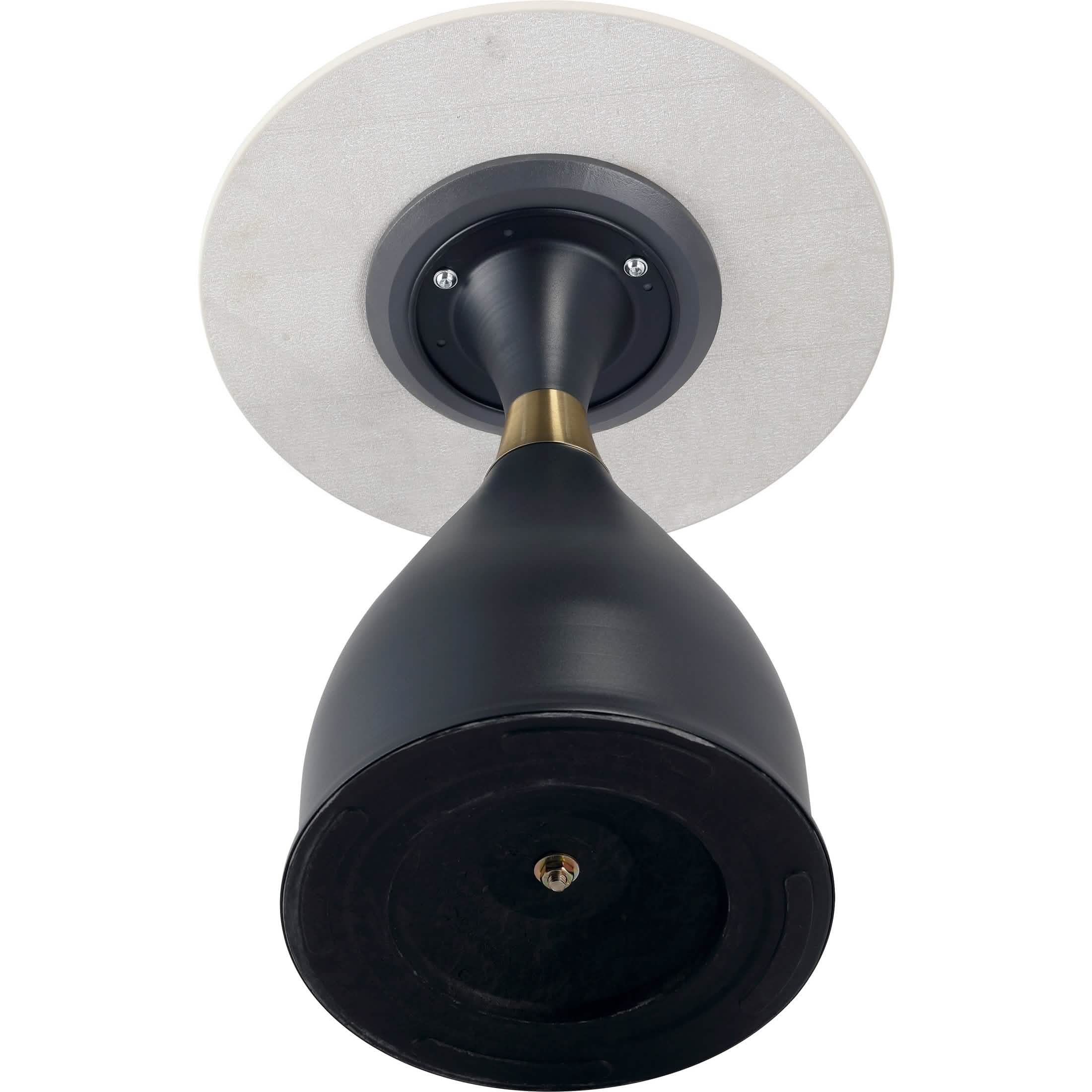 Bento Sintered Stone Top Side Table Round Accent Table Indoor Nightstand with Stainless Steel Black Side Table LeisureMod