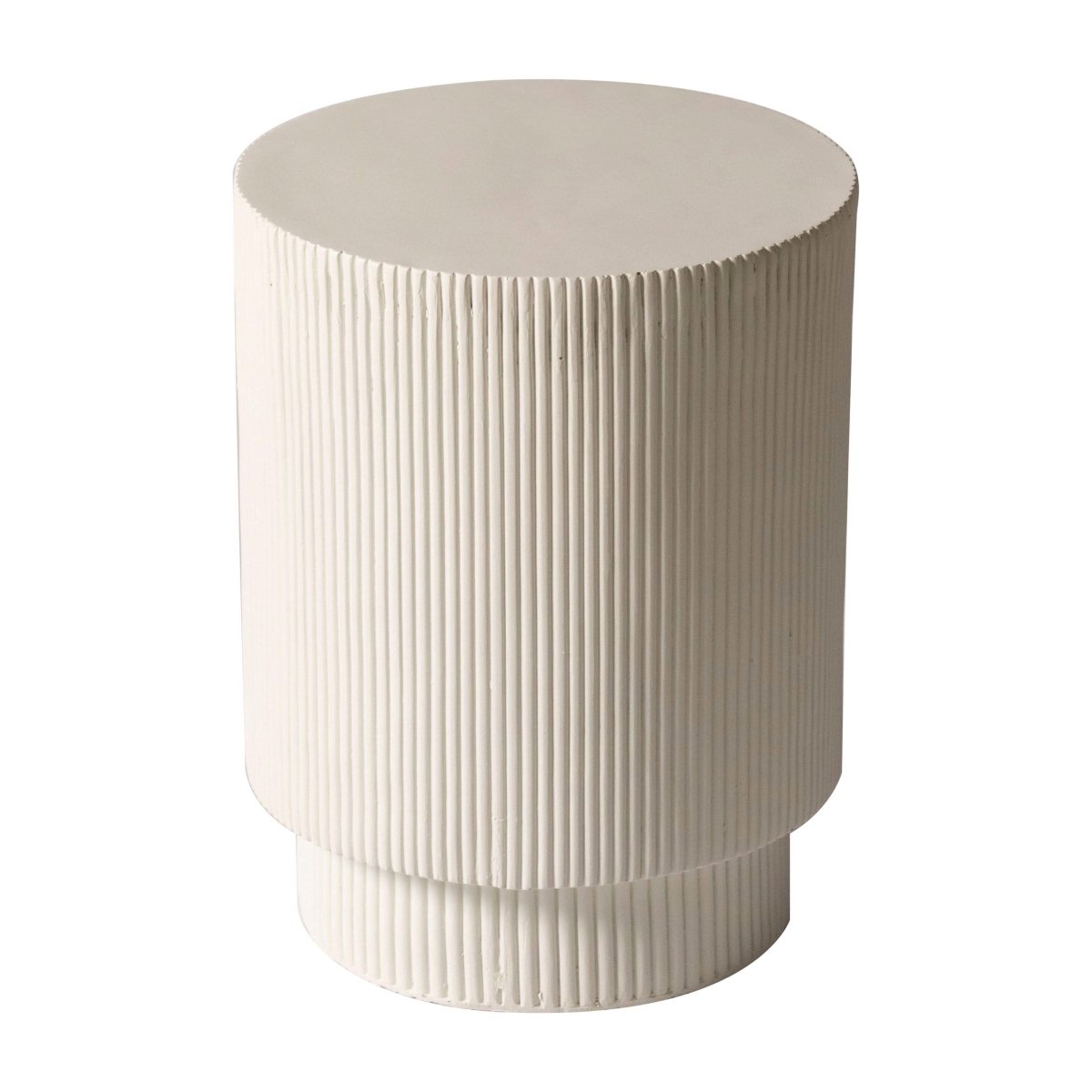 LeisureMod Side Table Eden Series Side Table in Fiberstone Round Accent Table for Home, Living Room, Indoor, and Outdoor