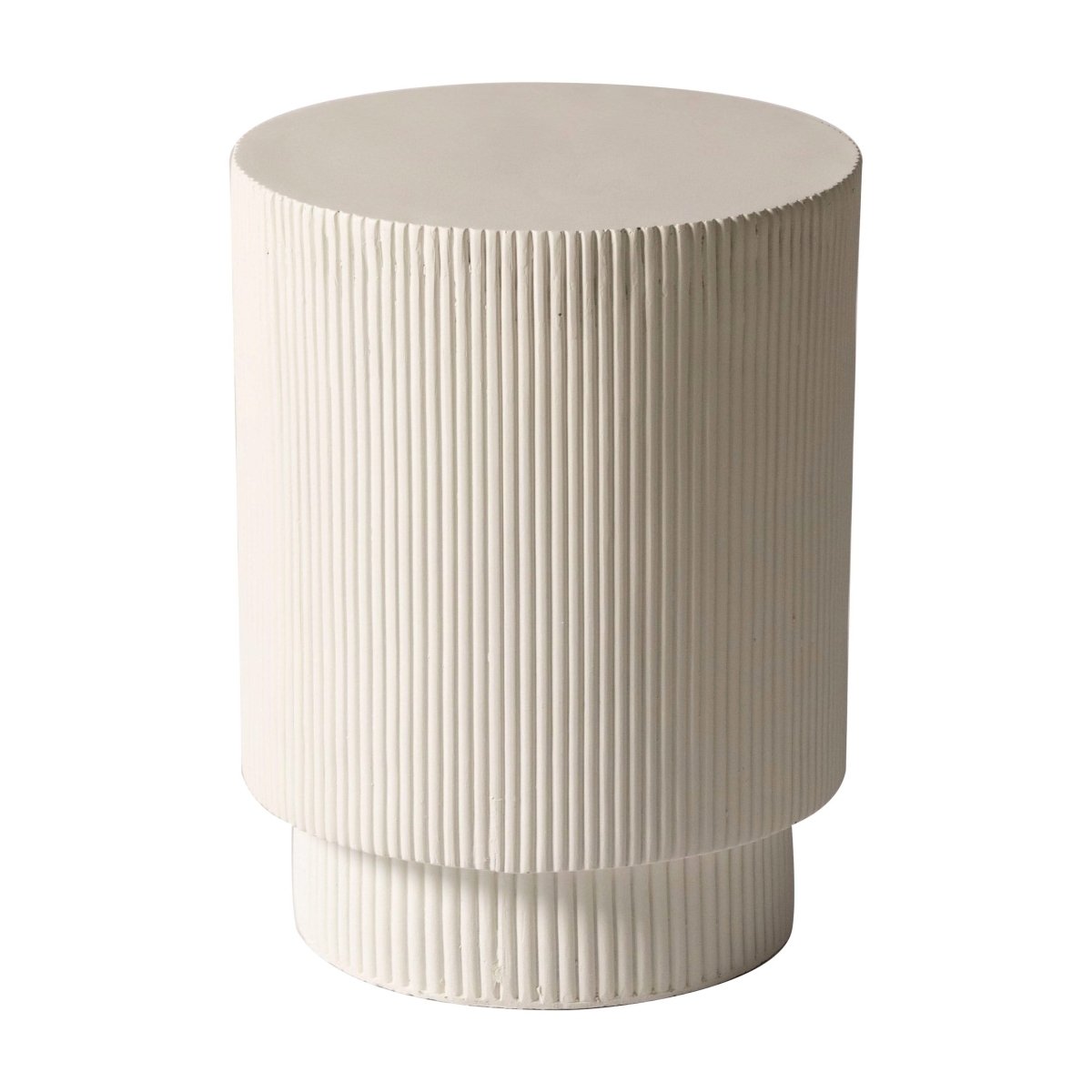 LeisureMod Side Table Eden Series Side Table in Fiberstone Round Accent Table for Home, Living Room, Indoor, and Outdoor