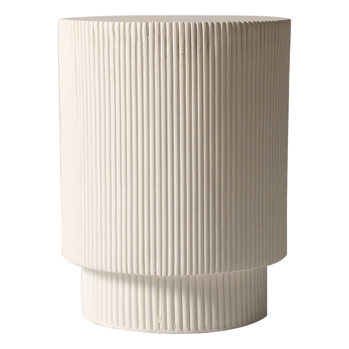 LeisureMod Side Table Eden Series Side Table in Fiberstone Round Accent Table for Home, Living Room, Indoor, and Outdoor