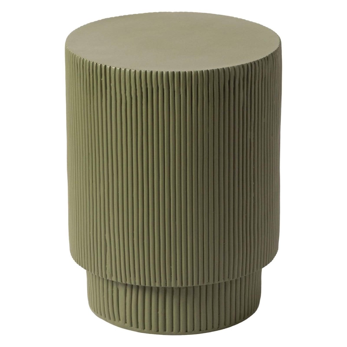 LeisureMod Side Table Eden Series Side Table in Fiberstone Round Accent Table for Home, Living Room, Indoor, and Outdoor