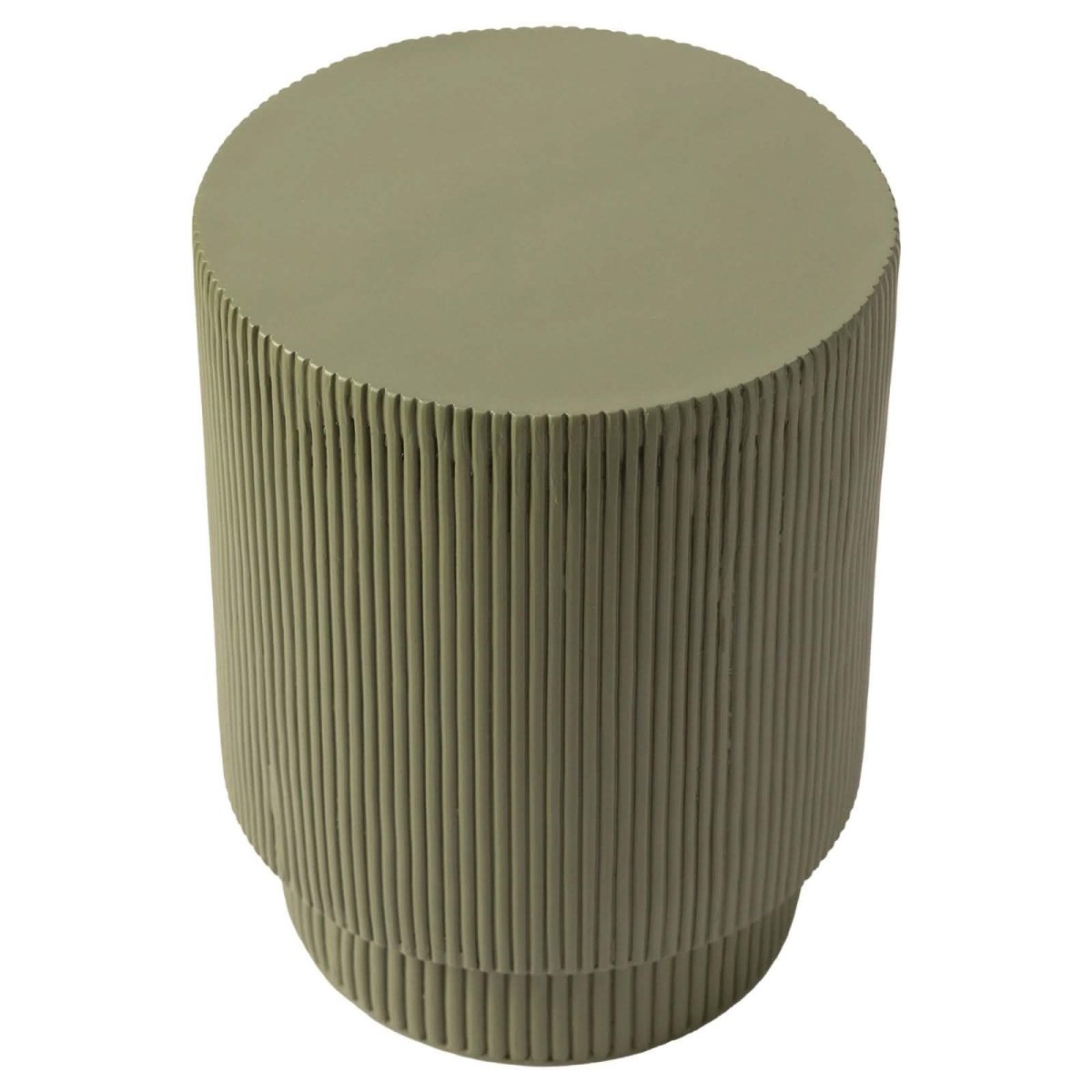 LeisureMod Side Table Eden Series Side Table in Fiberstone Round Accent Table for Home, Living Room, Indoor, and Outdoor