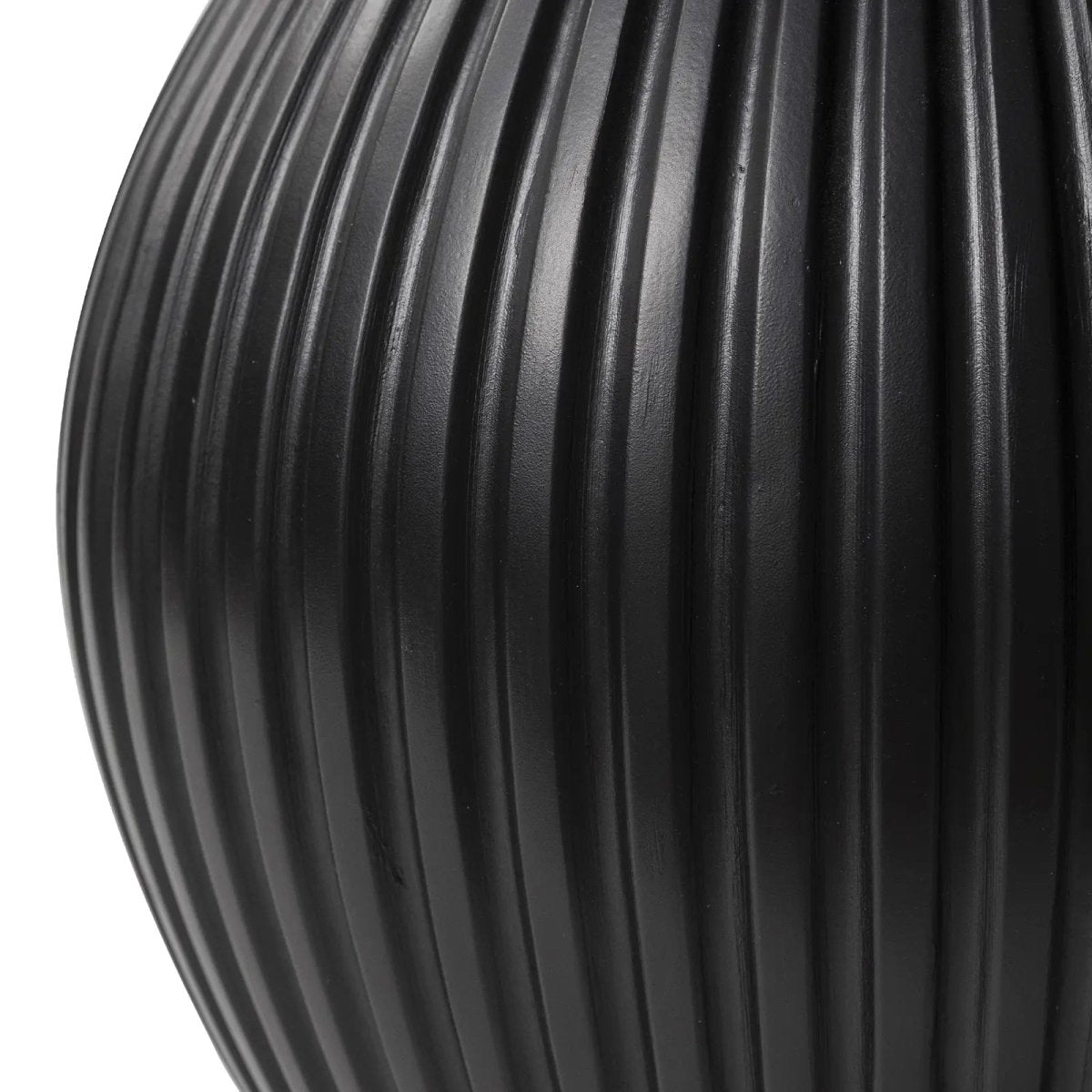 Leisuremod Side Table Mander Fiberstone Side Table with Ribbed Hourglass Design for Indoor and Outdoor