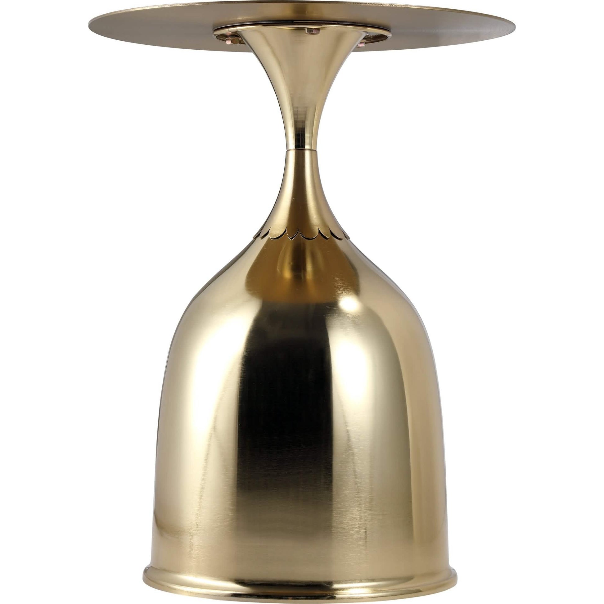 Oslo Side Table Round Stainless Steel Top and Pedestal Base Gold Side Table LeisureMod