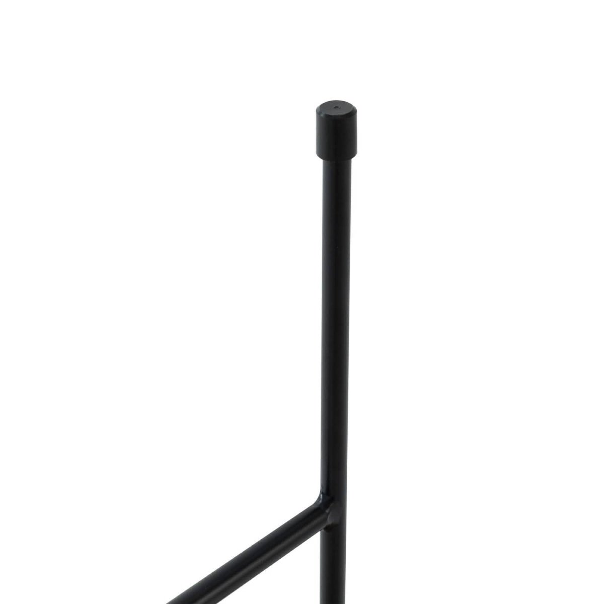 Rossmore Round Side Table with MDF Wood Tabletop in Black Steel Black Side Table Leisuremod