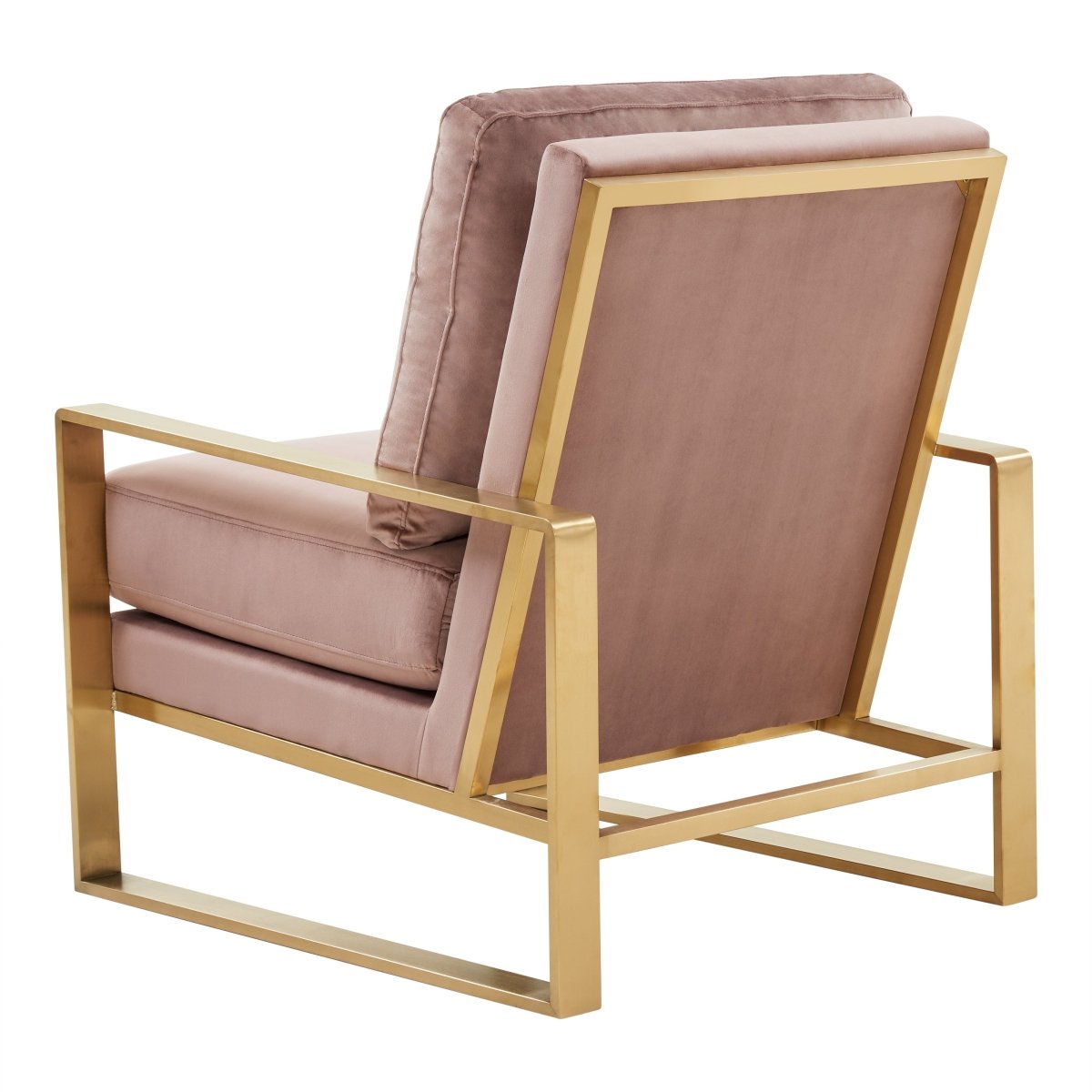 Leisuremod Sofa Jefferson Single-Seater Sofa Upholstered in Velvet/Leather and Gold/Silver Metal Frame